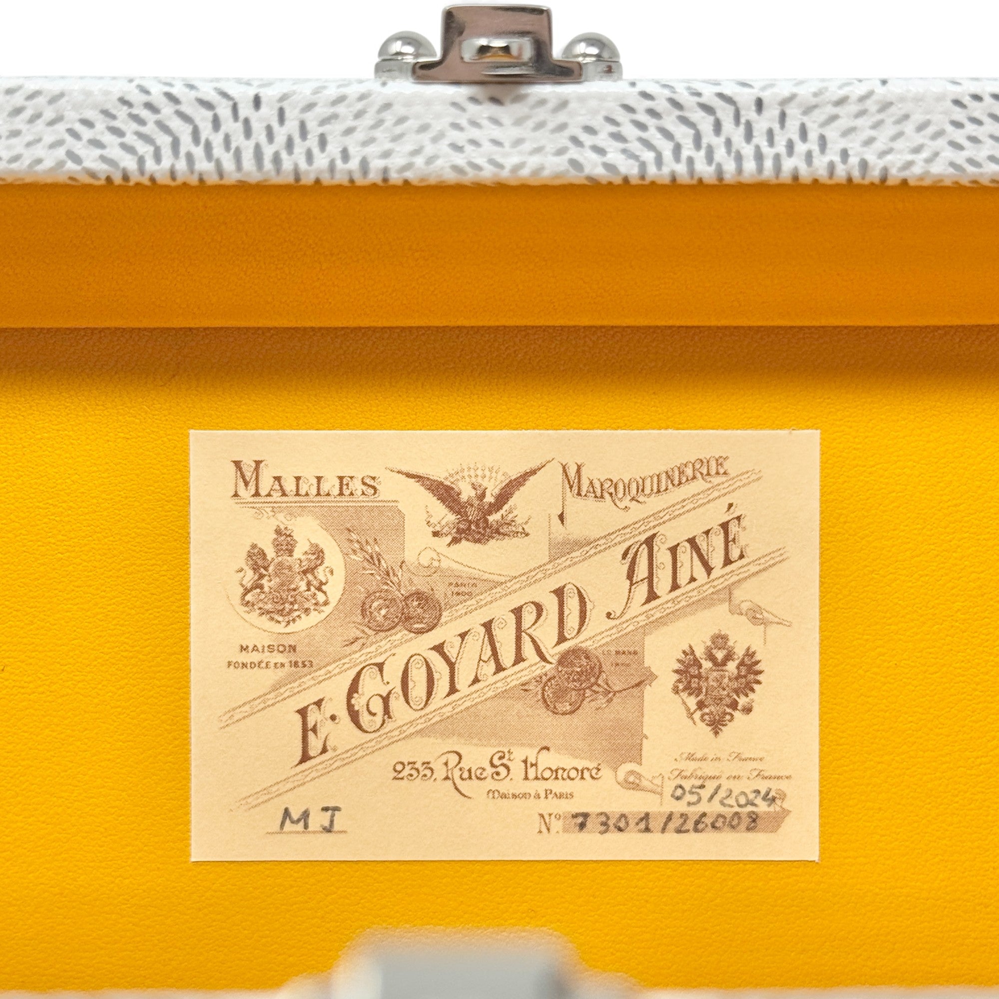 Goyard White Minaudière Trunk Bag
