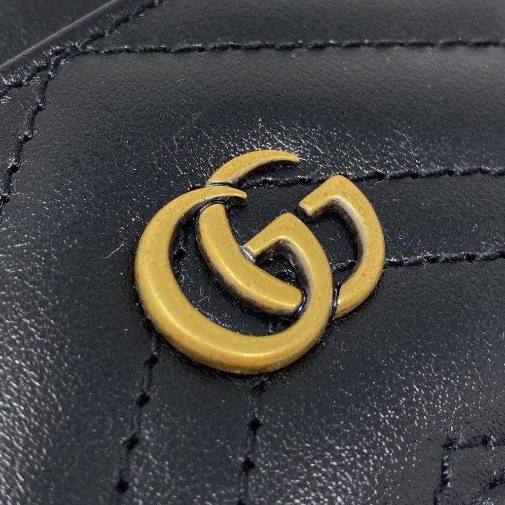 Gucci Black GG Marmont Keychain Card Holder