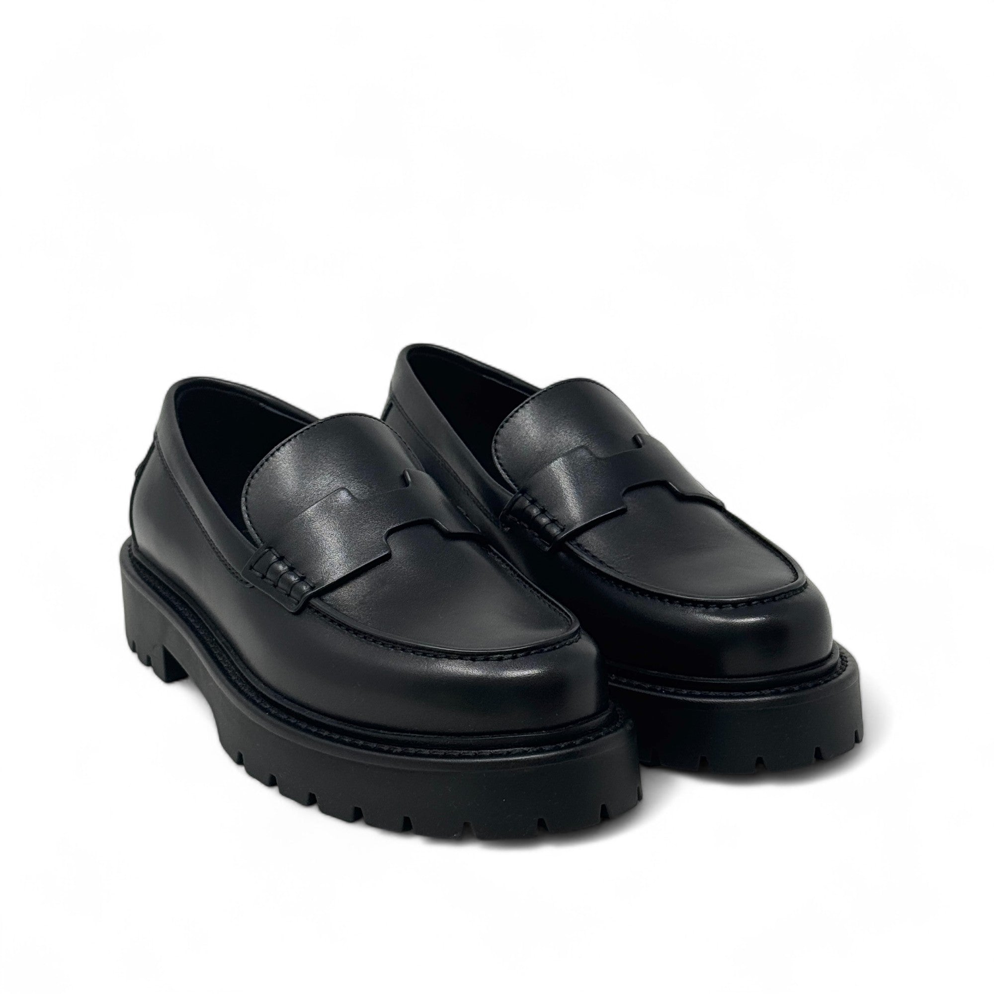 Hermes Noir Klement Loafers 42.5