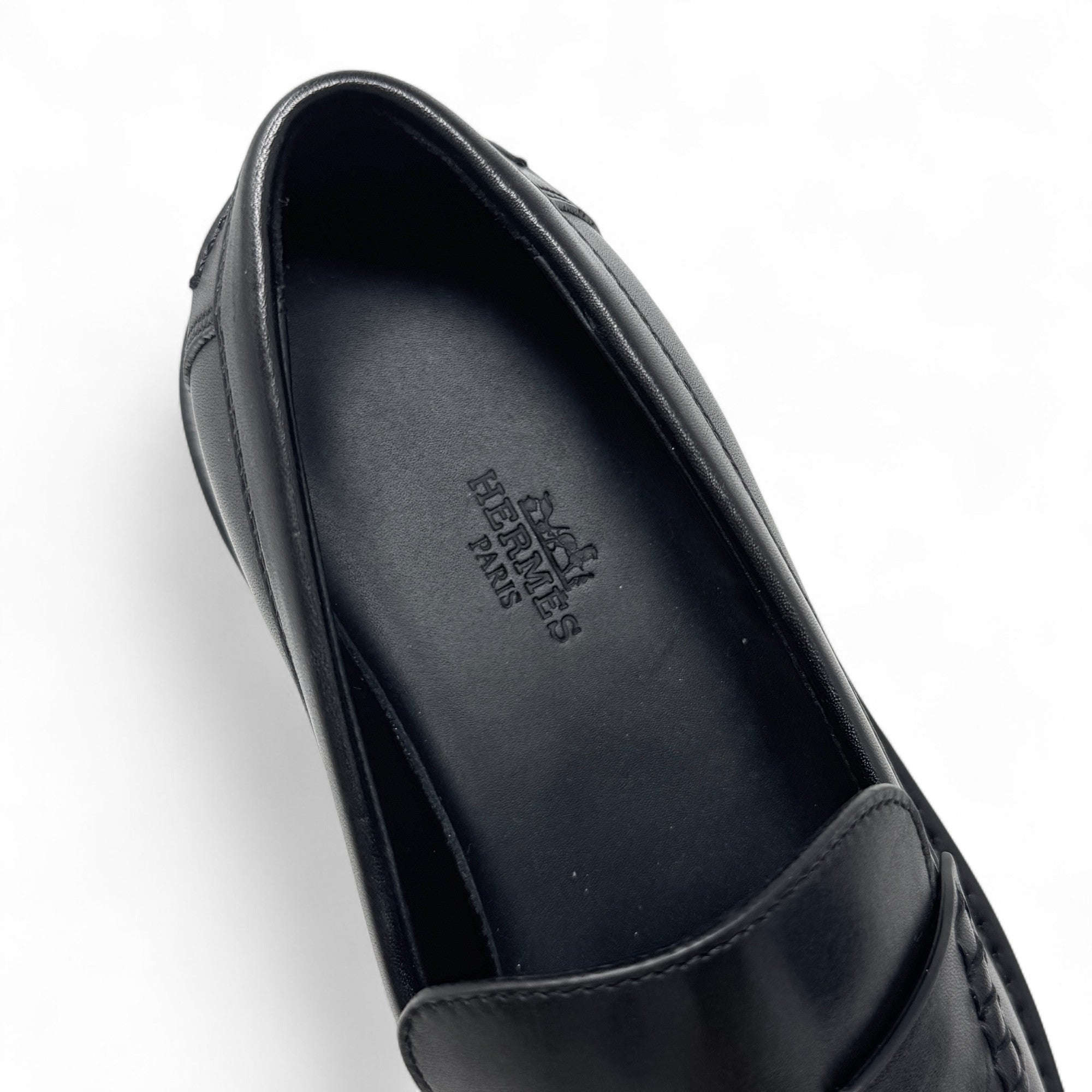 Hermes Noir Klement Loafers 42.5