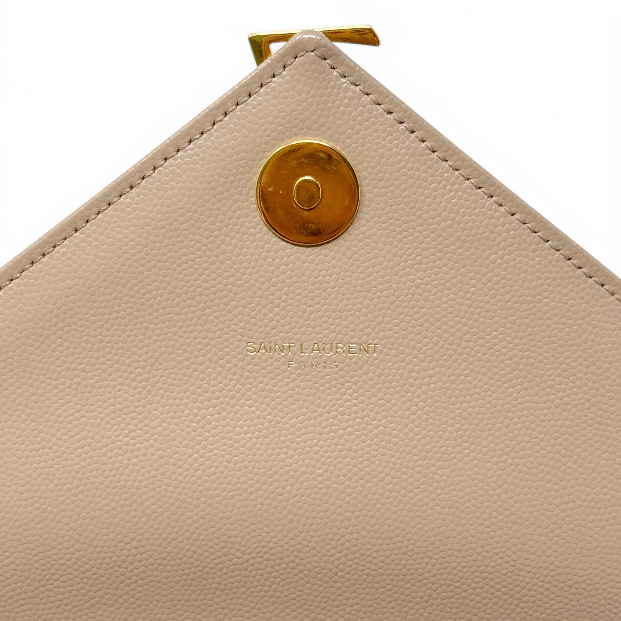 Saint Laurent Beige Large Envelope Bag