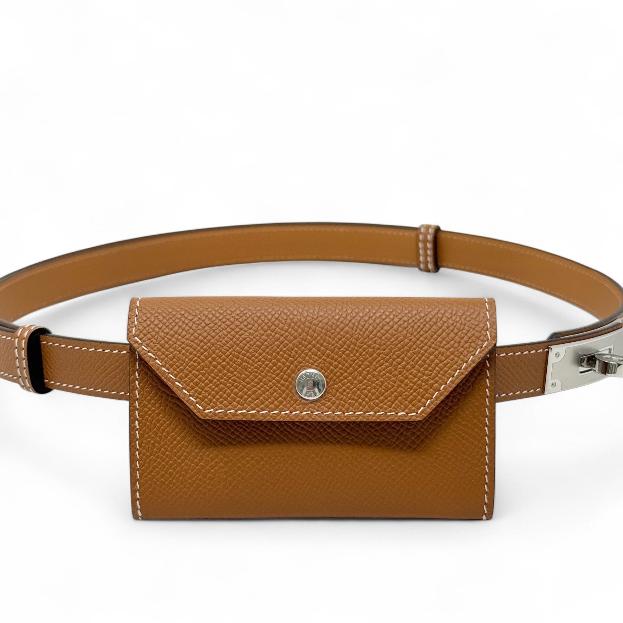 Hermes Gold Epsom Kelly Pocket Belt 70