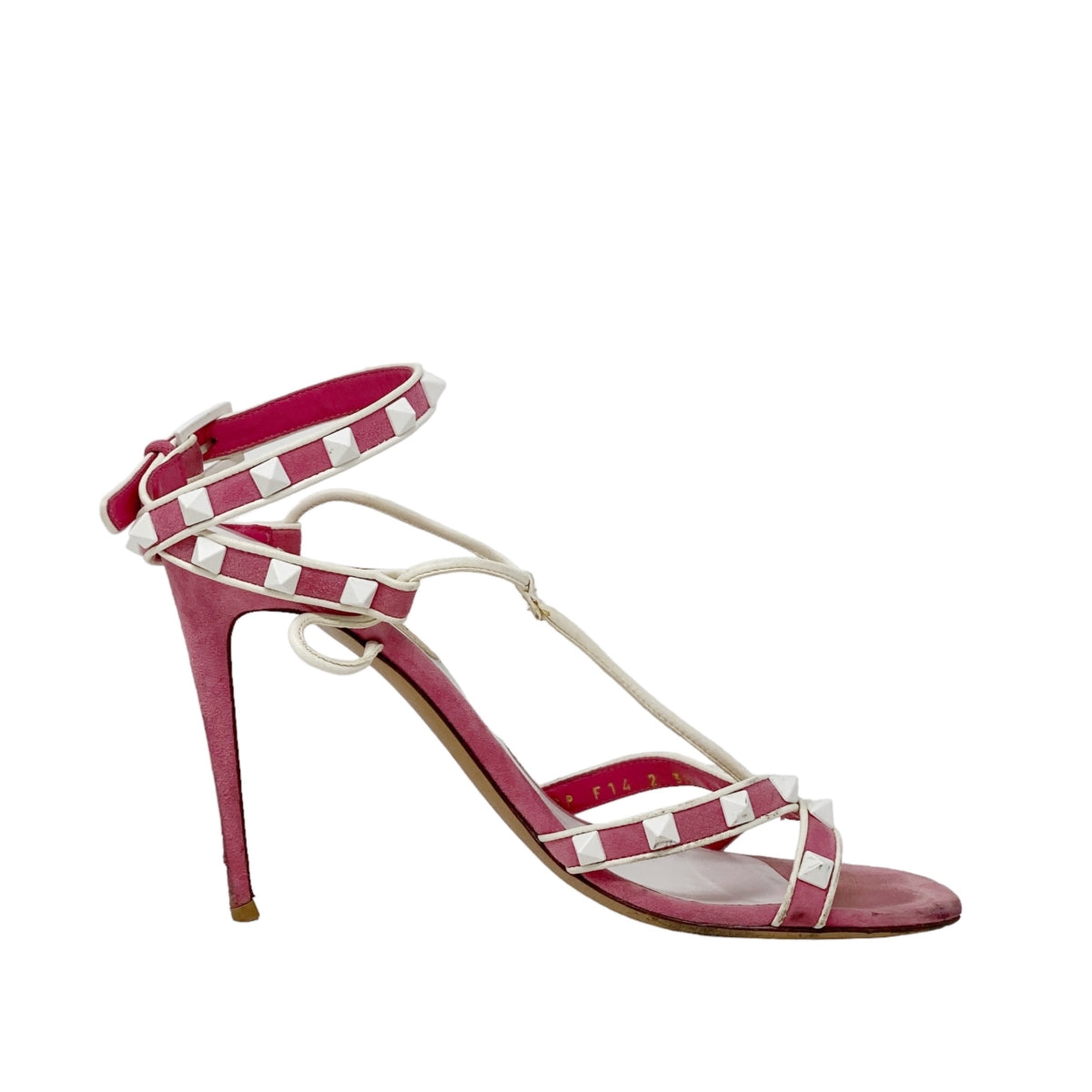 Valentino Pink Rockstud Strap Sandals 37