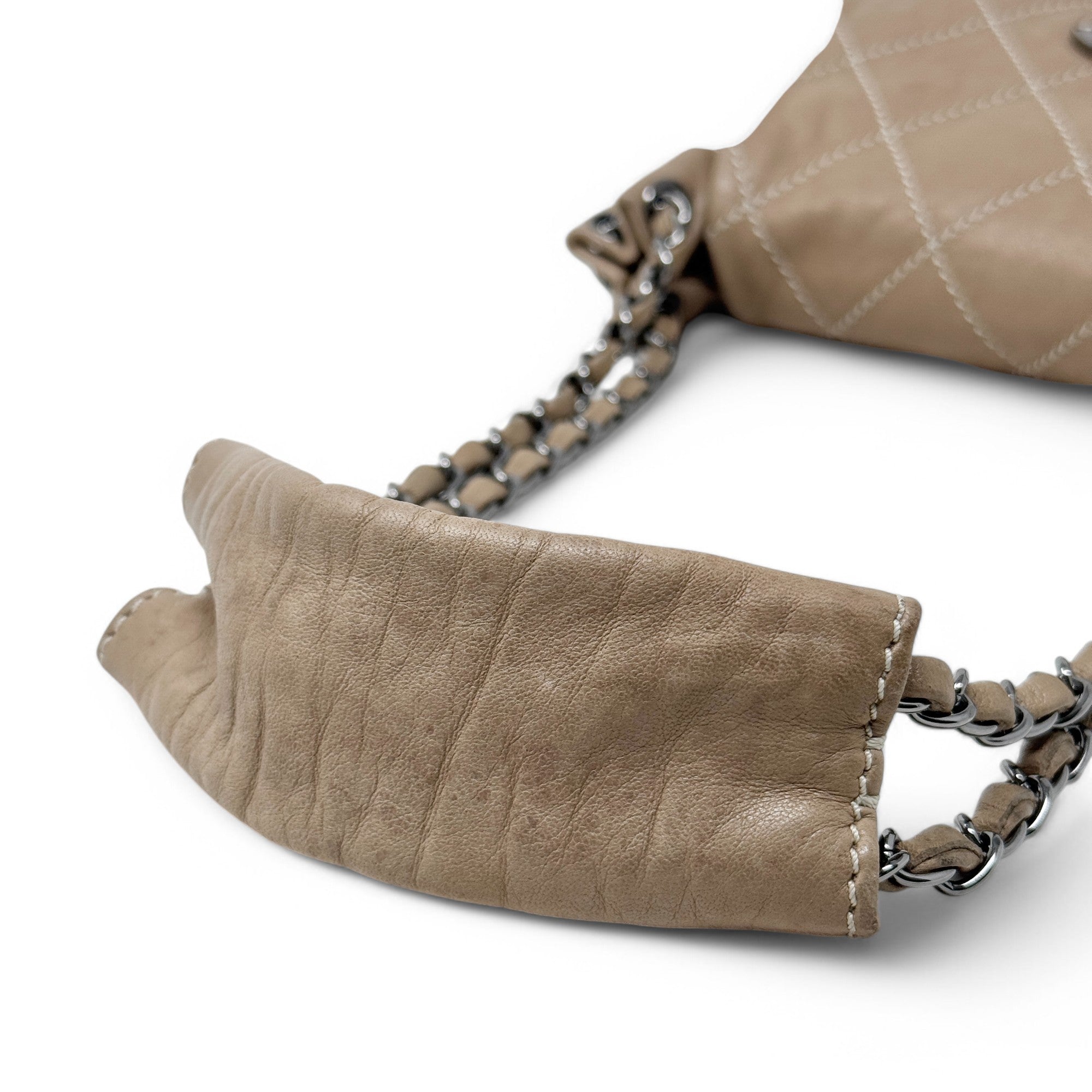 Chanel Brown Surpique Accordion Flap