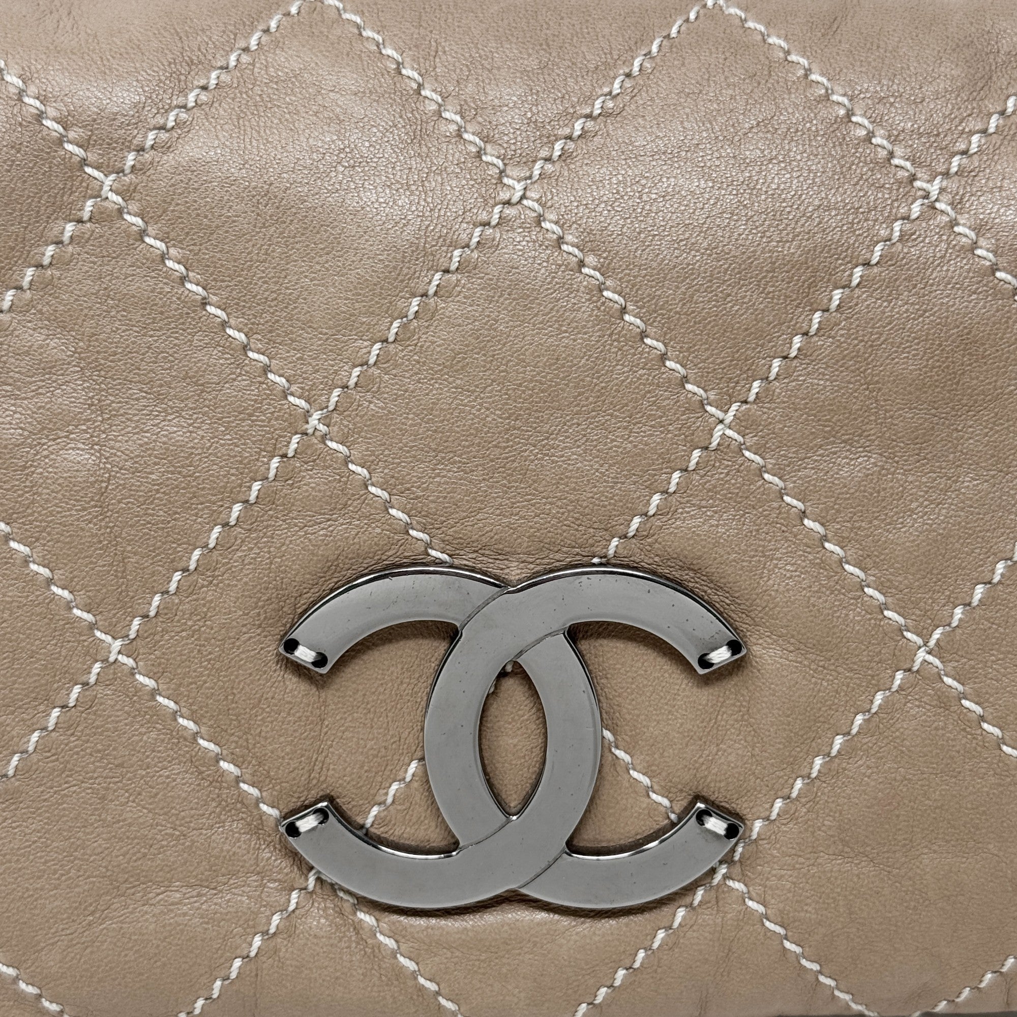 Chanel Brown Surpique Accordion Flap