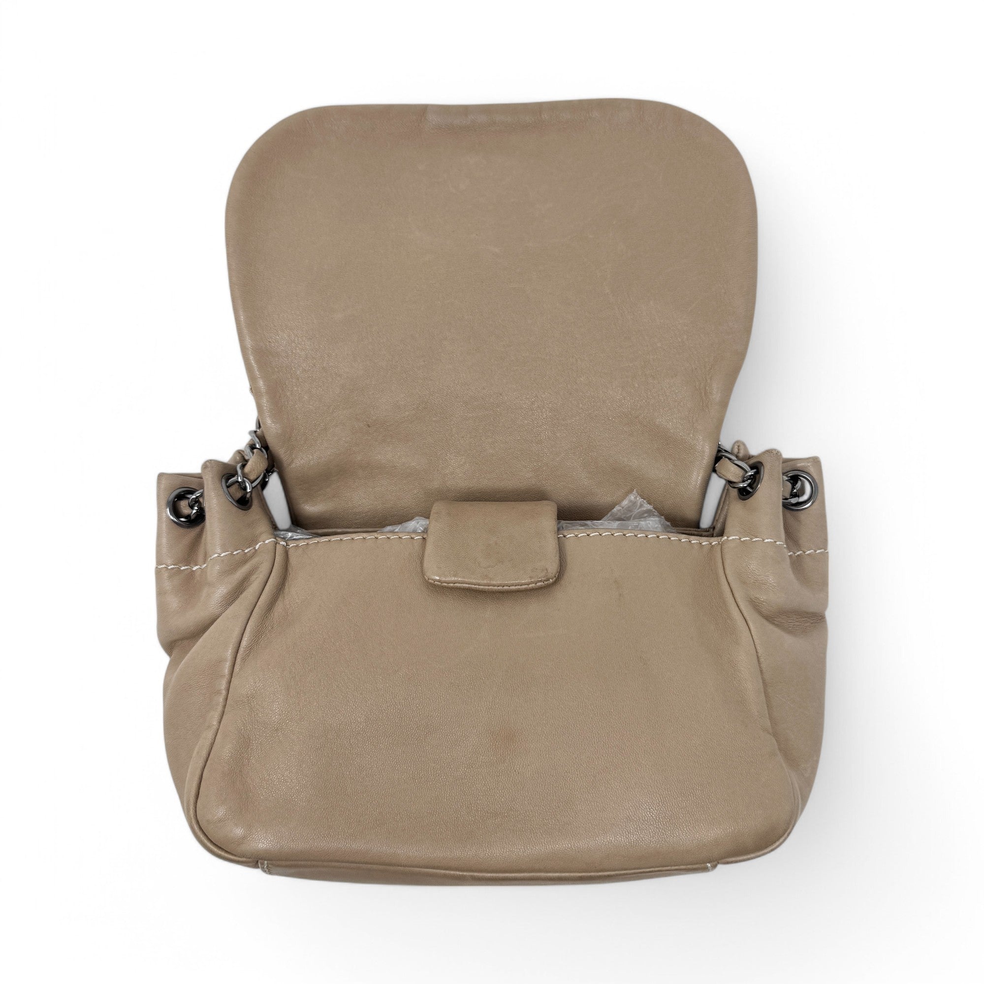 Chanel Brown Surpique Accordion Flap