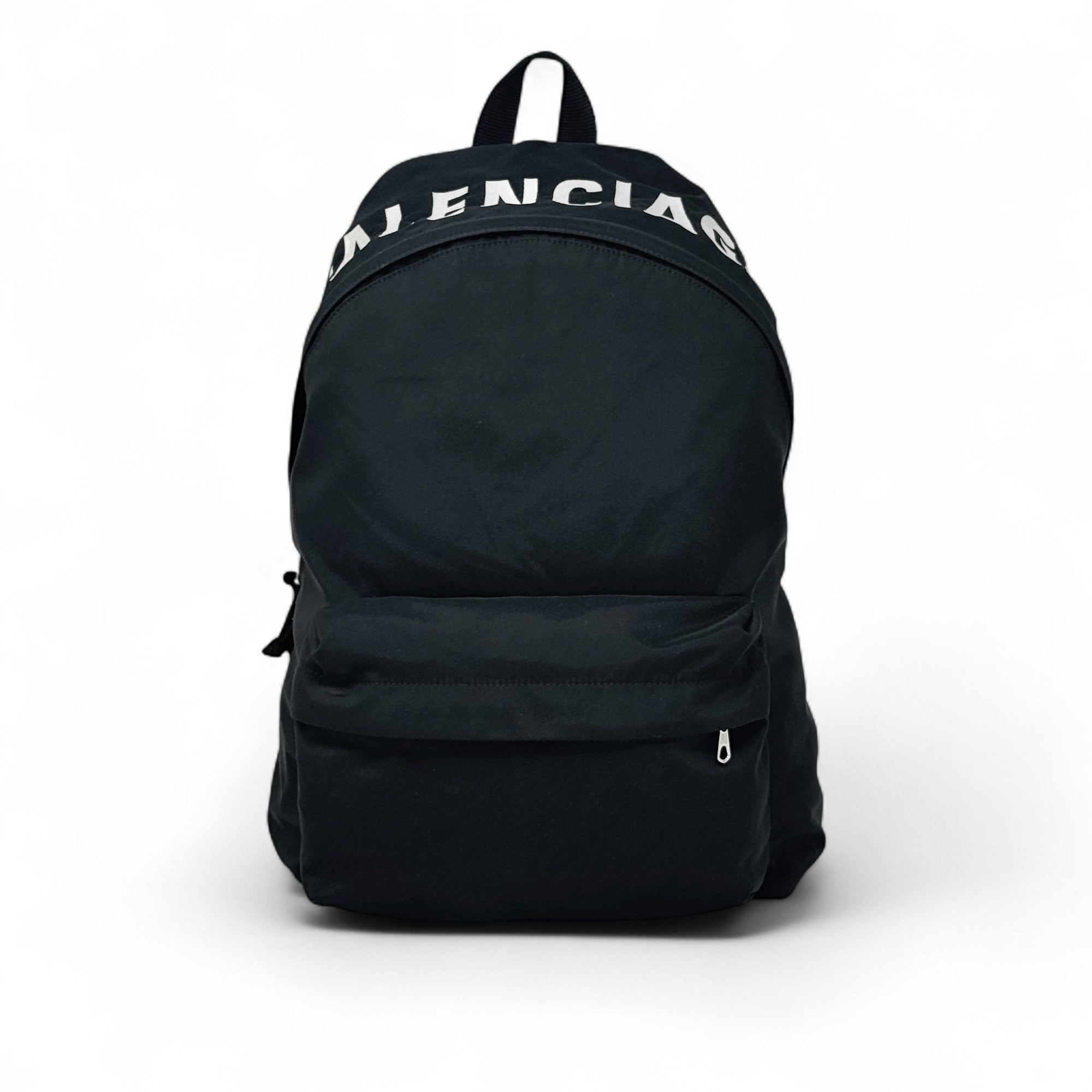 Balenciaga Black Nylon Logo Backpack
