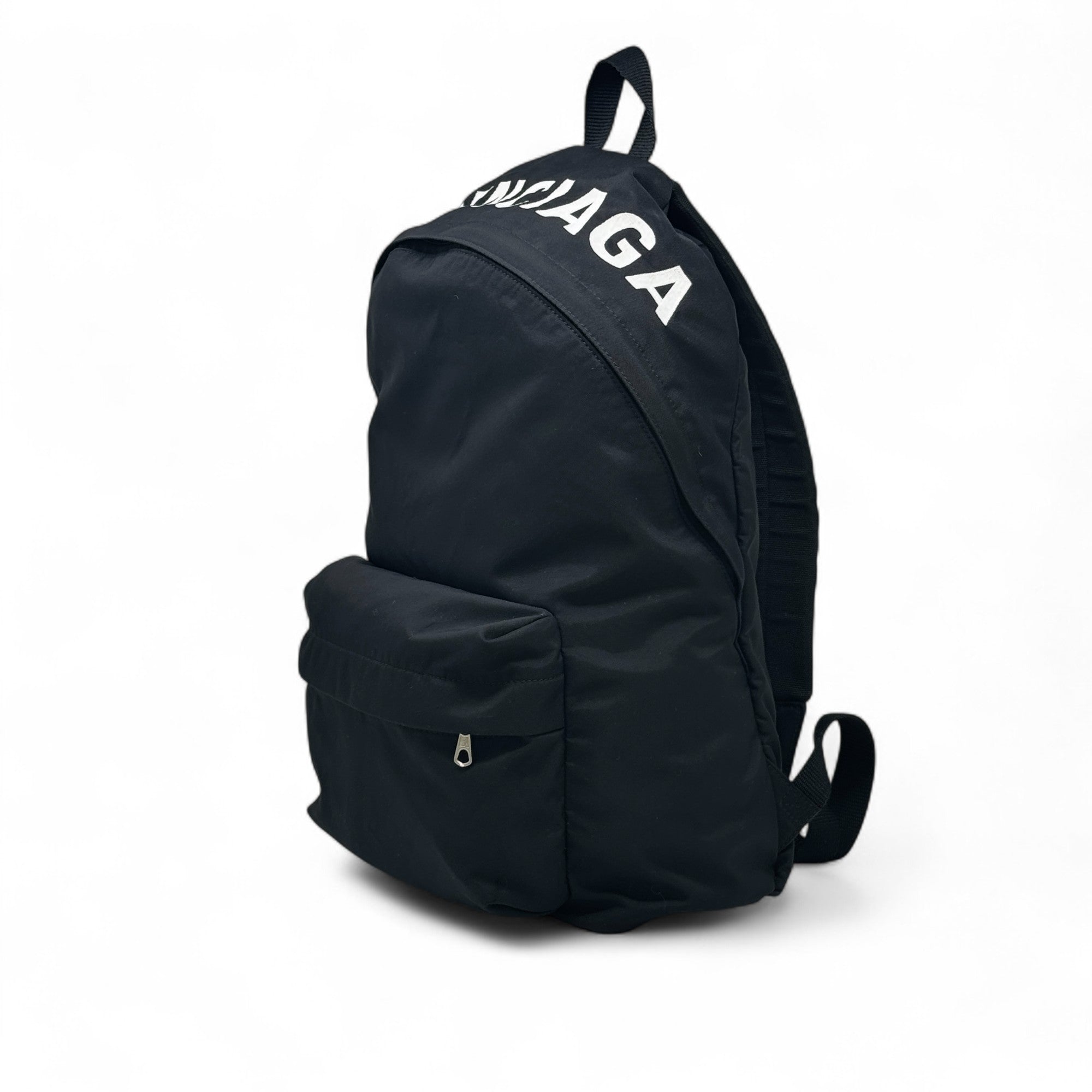 Balenciaga Black Nylon Logo Backpack