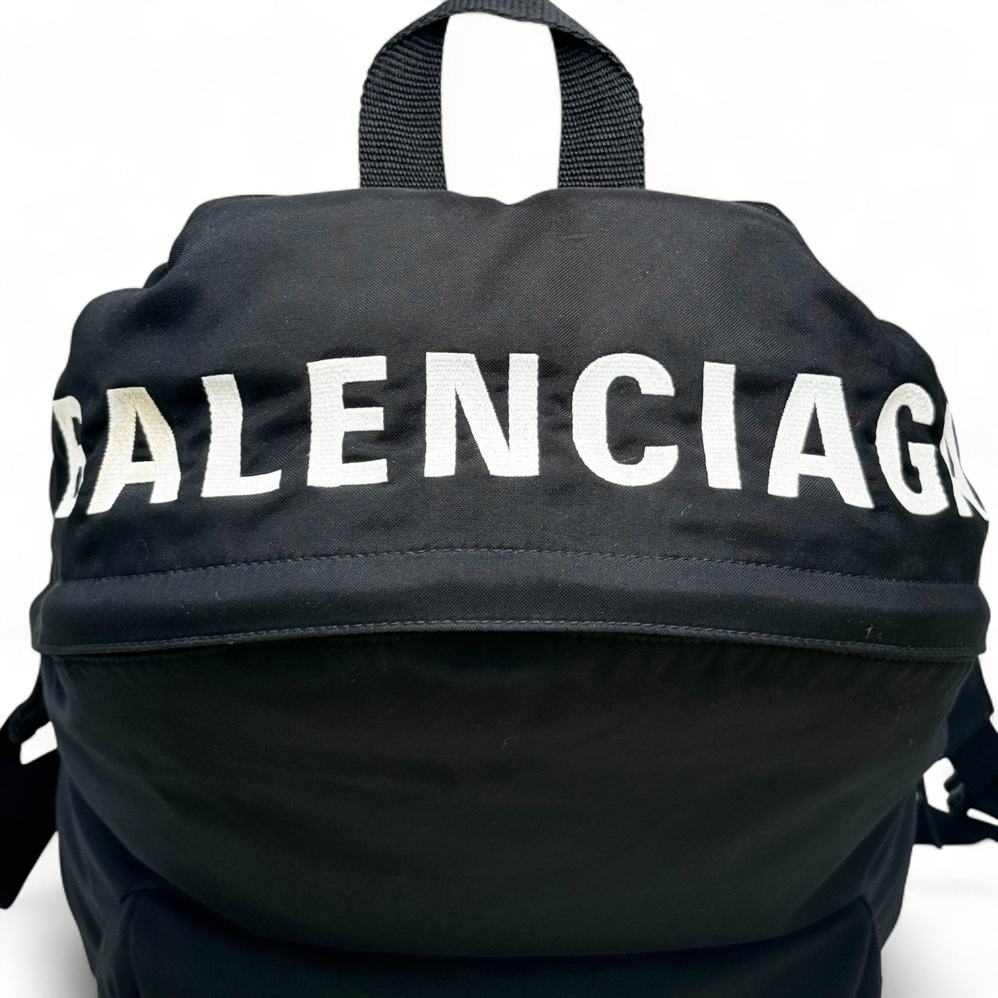 Balenciaga Black Nylon Logo Backpack