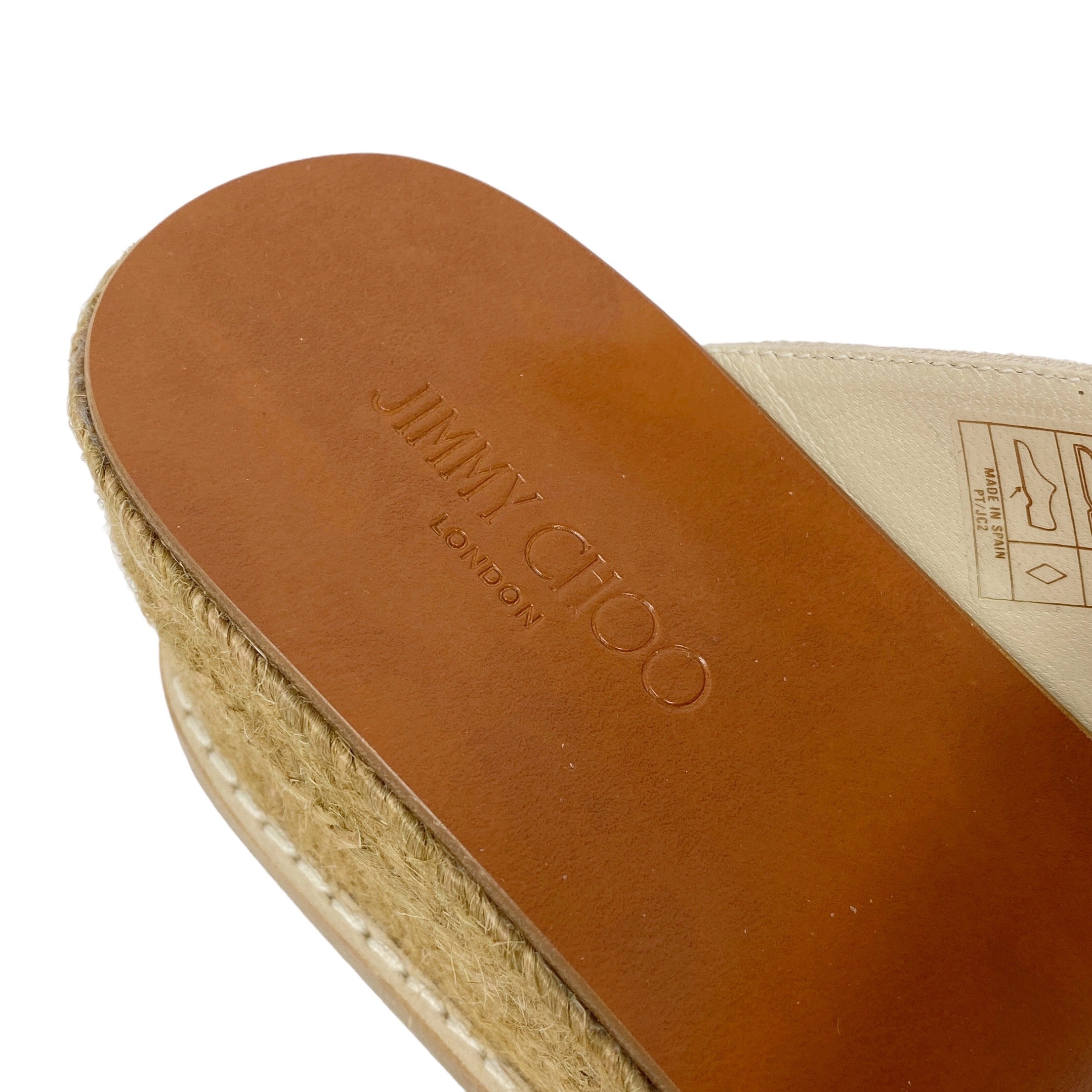 Jimmy Choo White Nappa Wedge Sandals 40.5