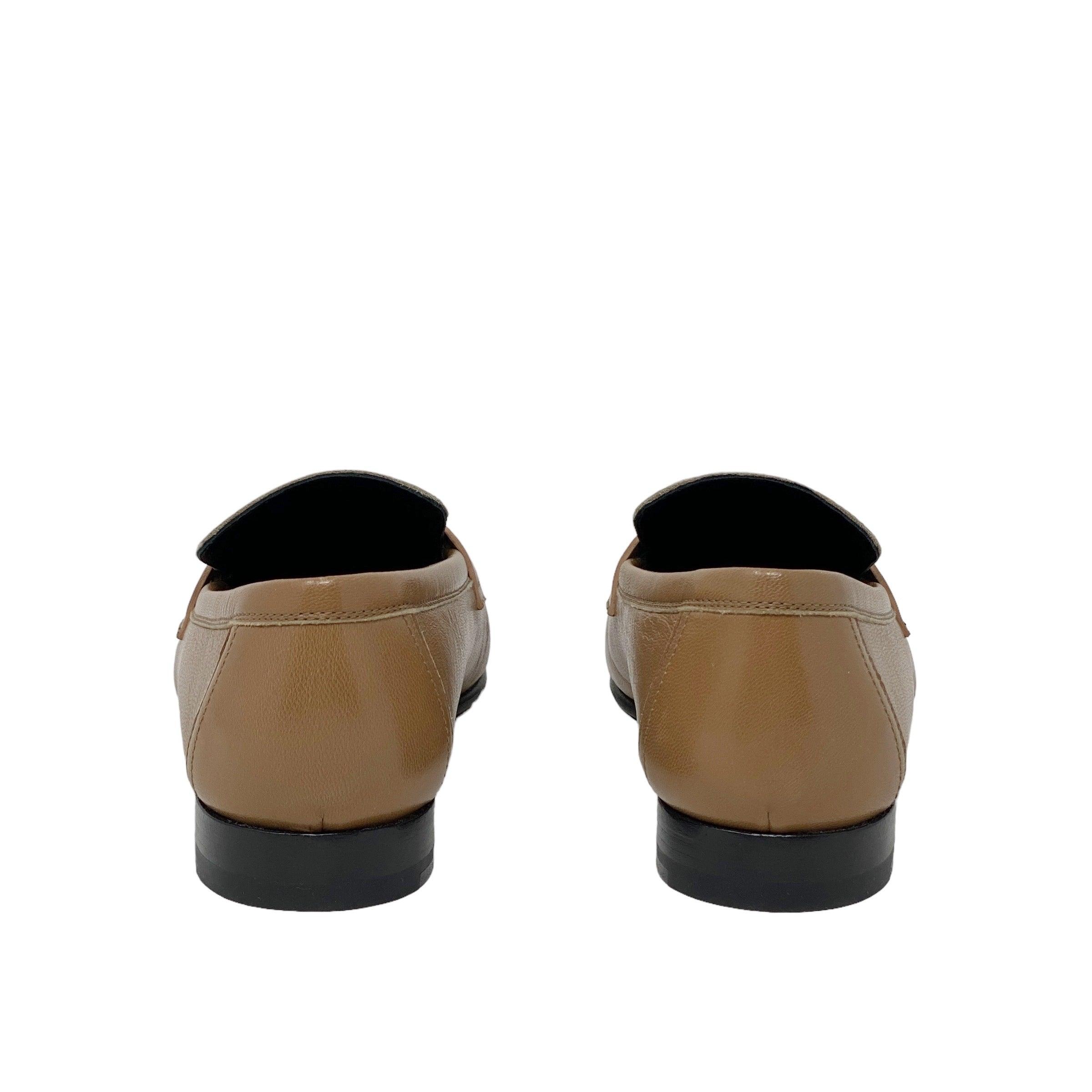 Hermes Marron Havane Chèvre Paris Loafers 35