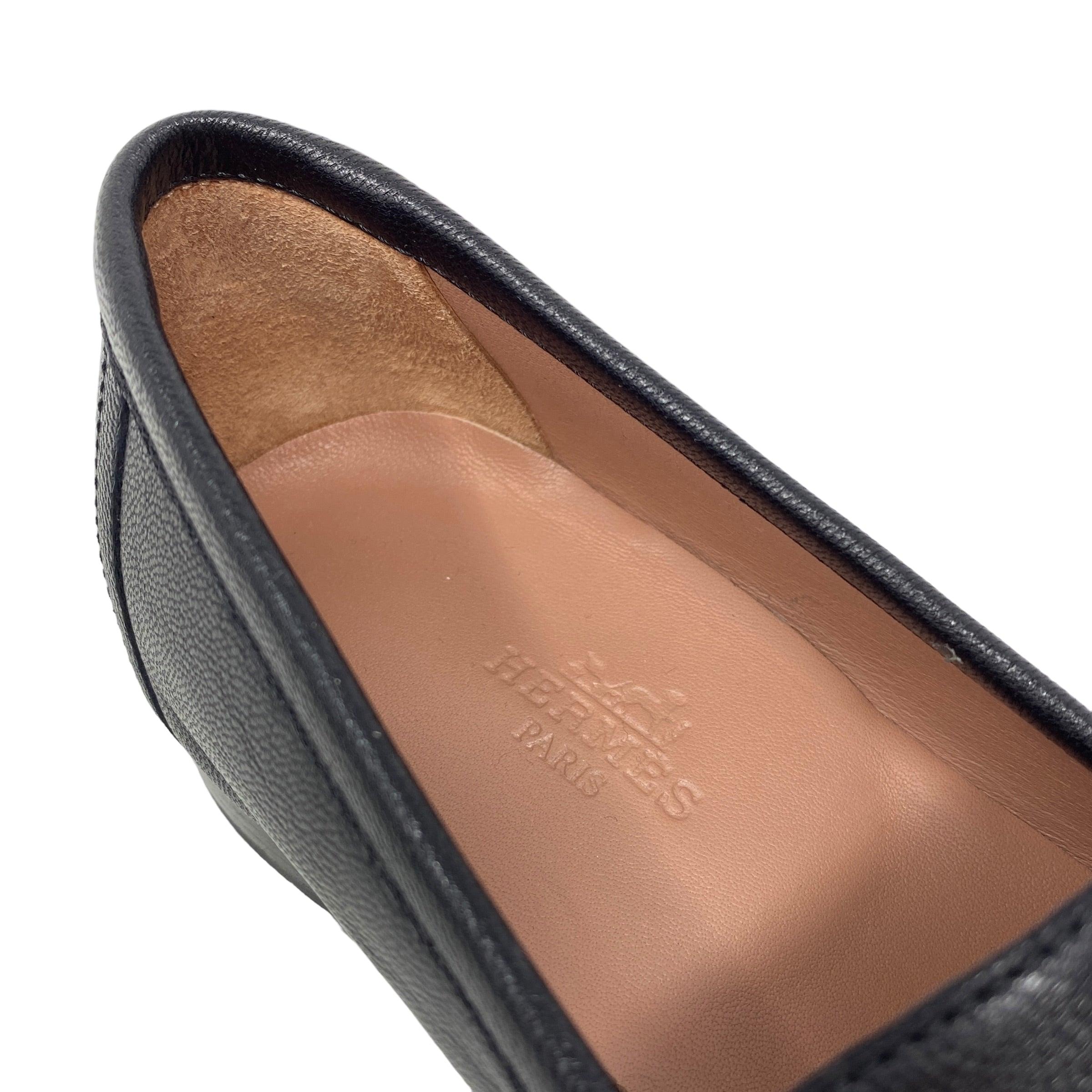 Hermes Black Chèvre Paris Loafers 35
