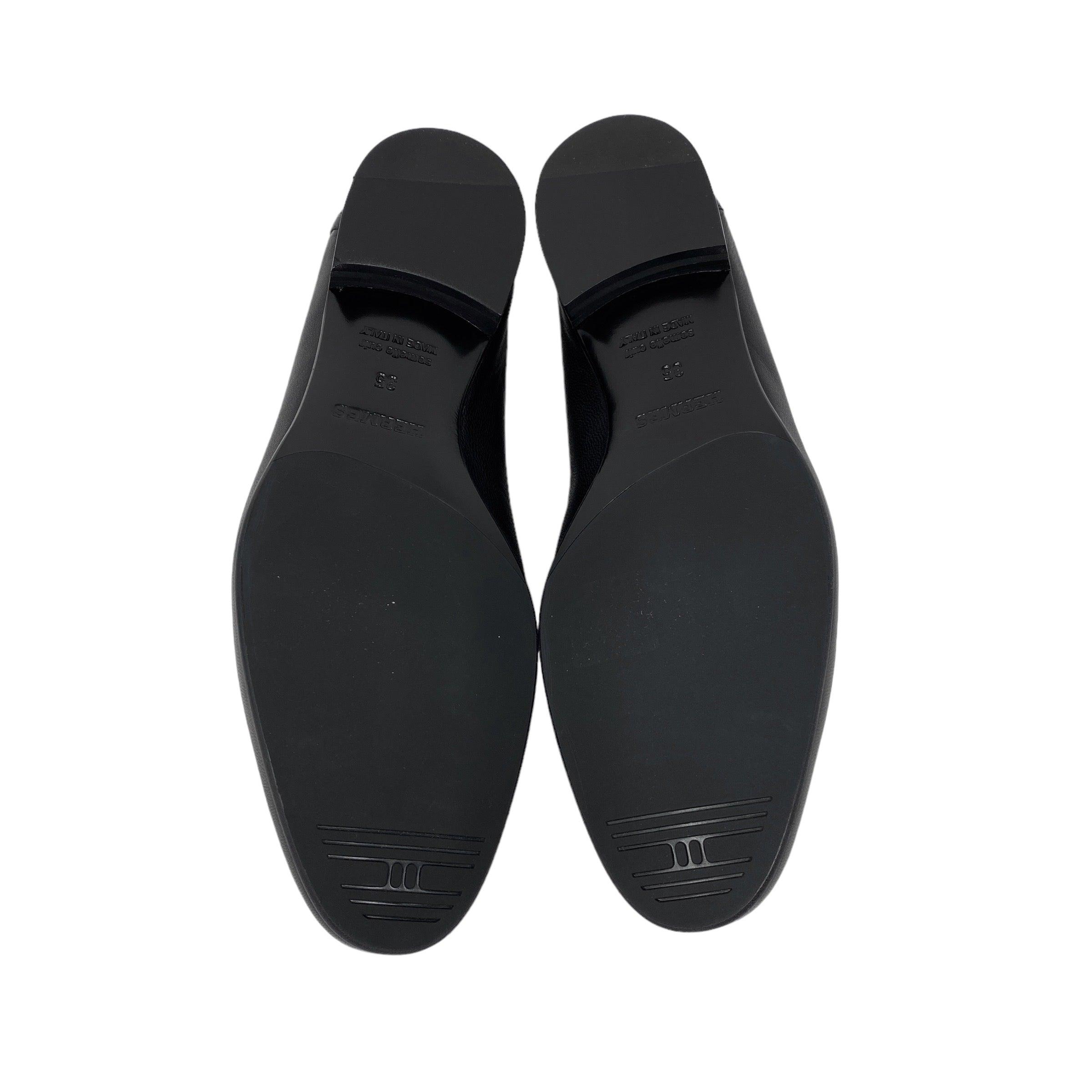Hermes Black Chèvre Paris Loafers 35