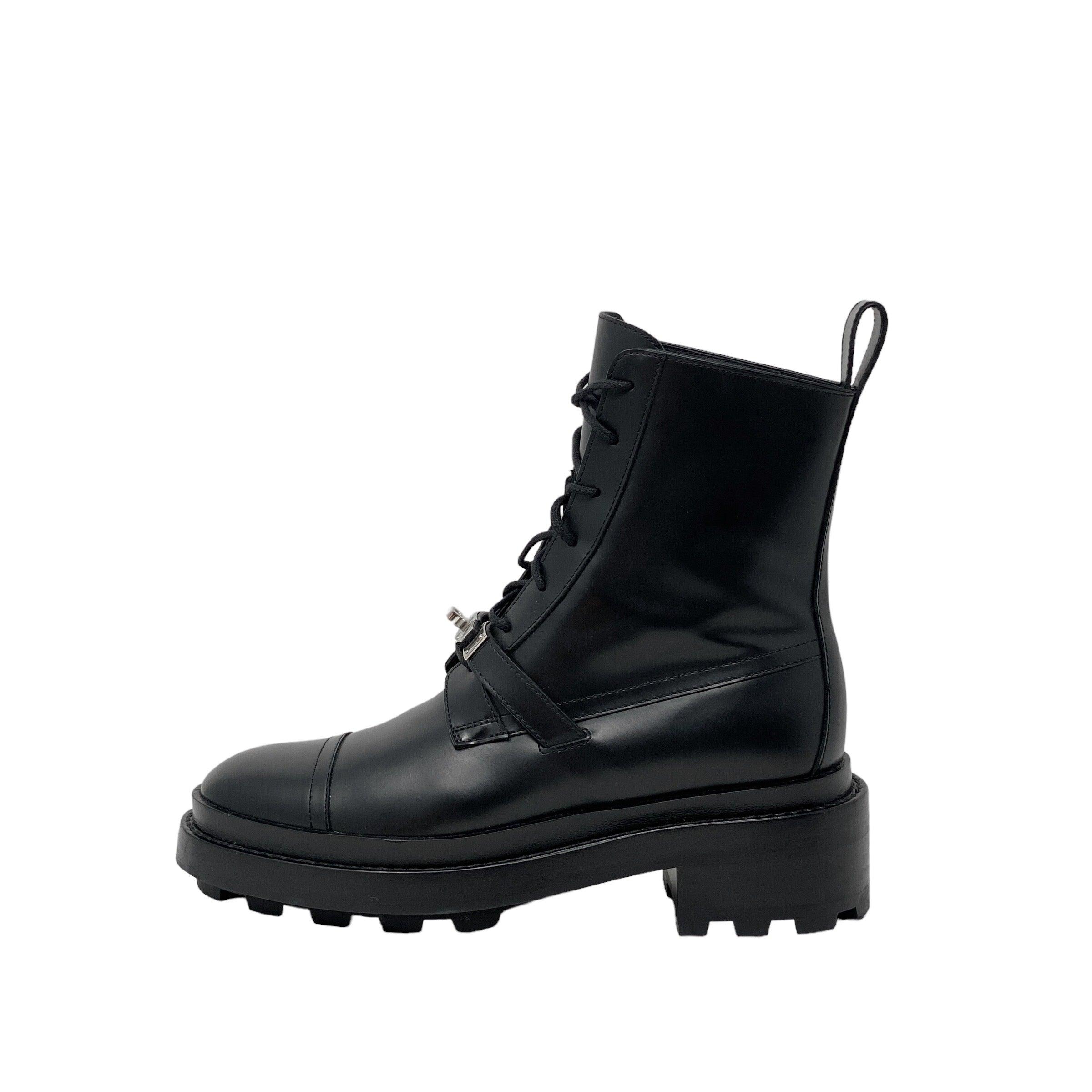 Hermes Noir Funk Ankle Boots 35