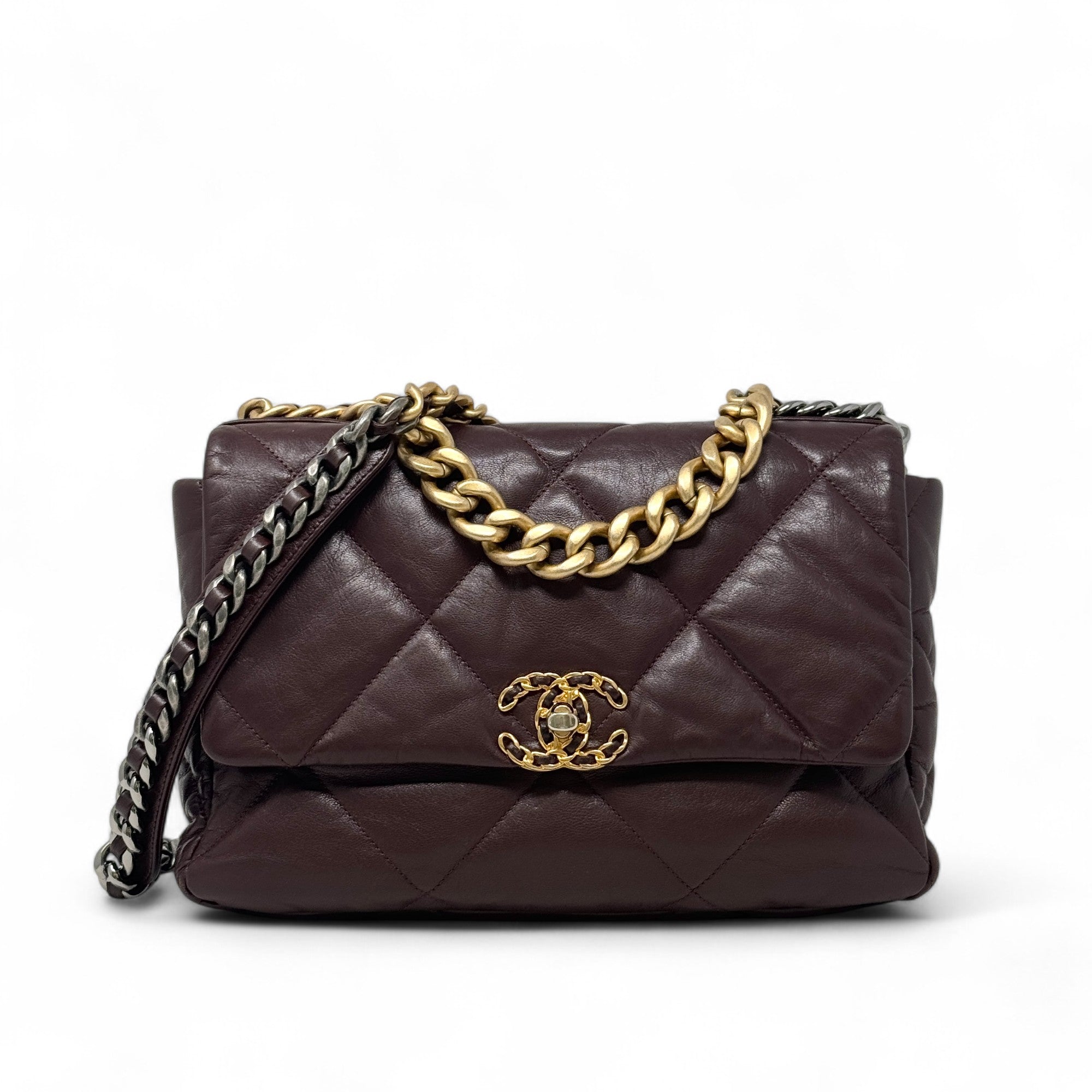 Chanel Burgundy 19 Medium Flap