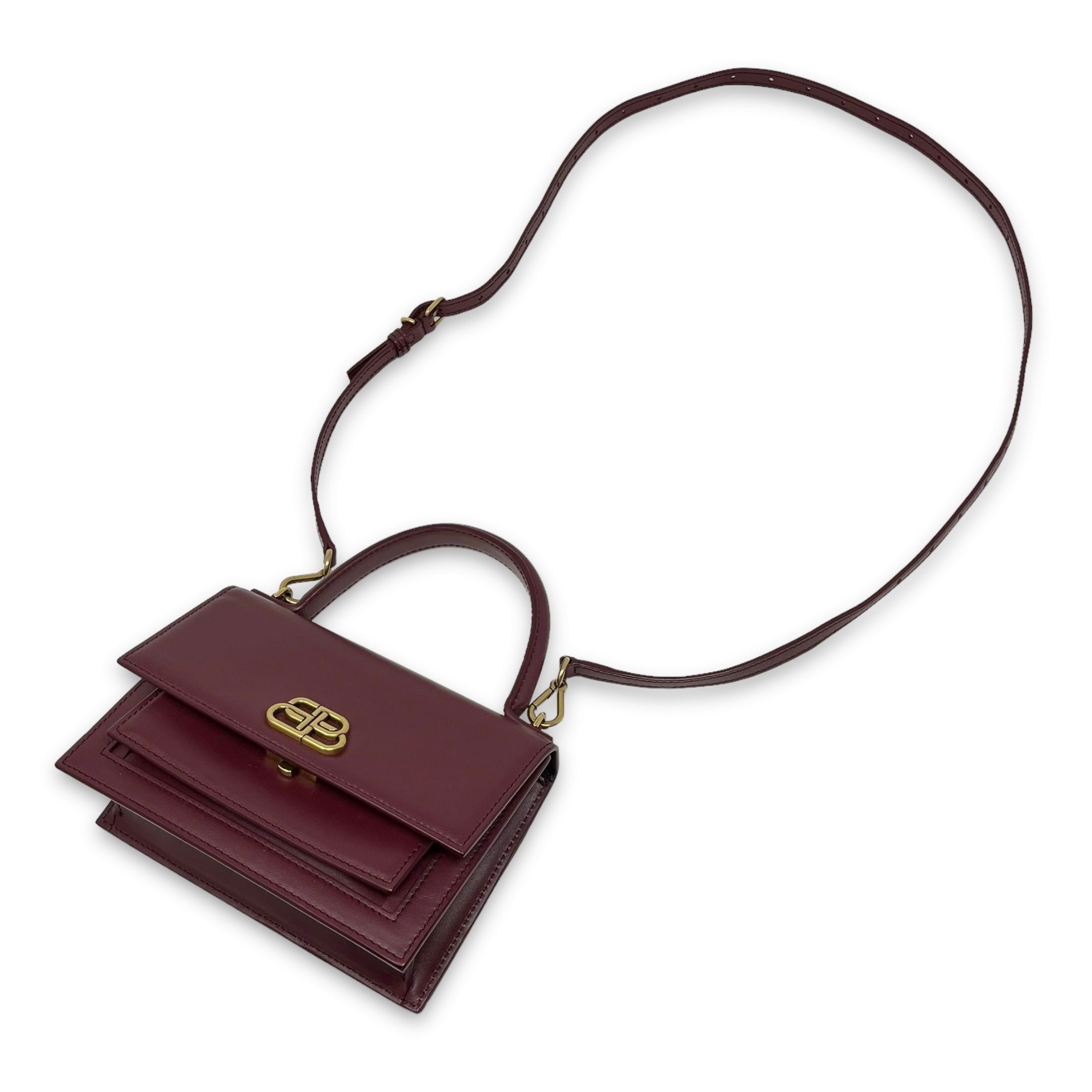 Balenciaga Burgundy Sharp XS Bag