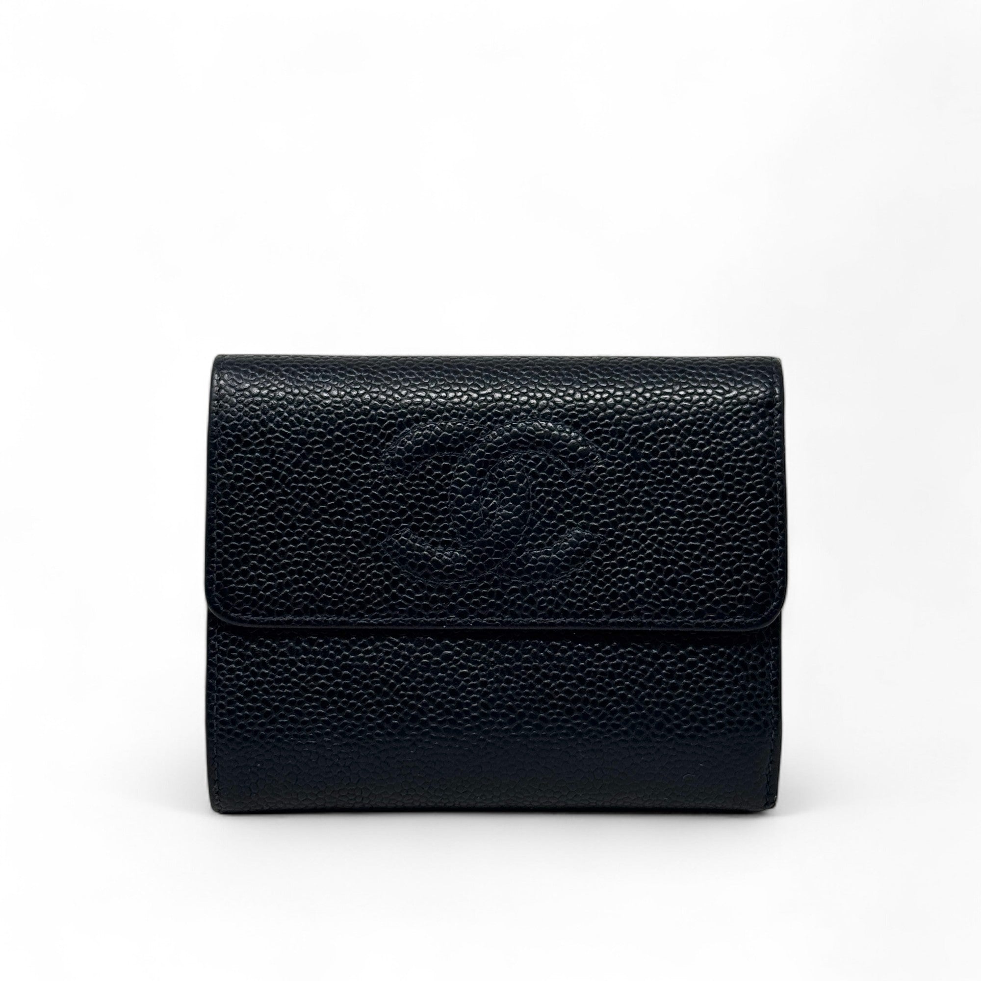 Chanel Black Timeless CC Flap Compact Wallet