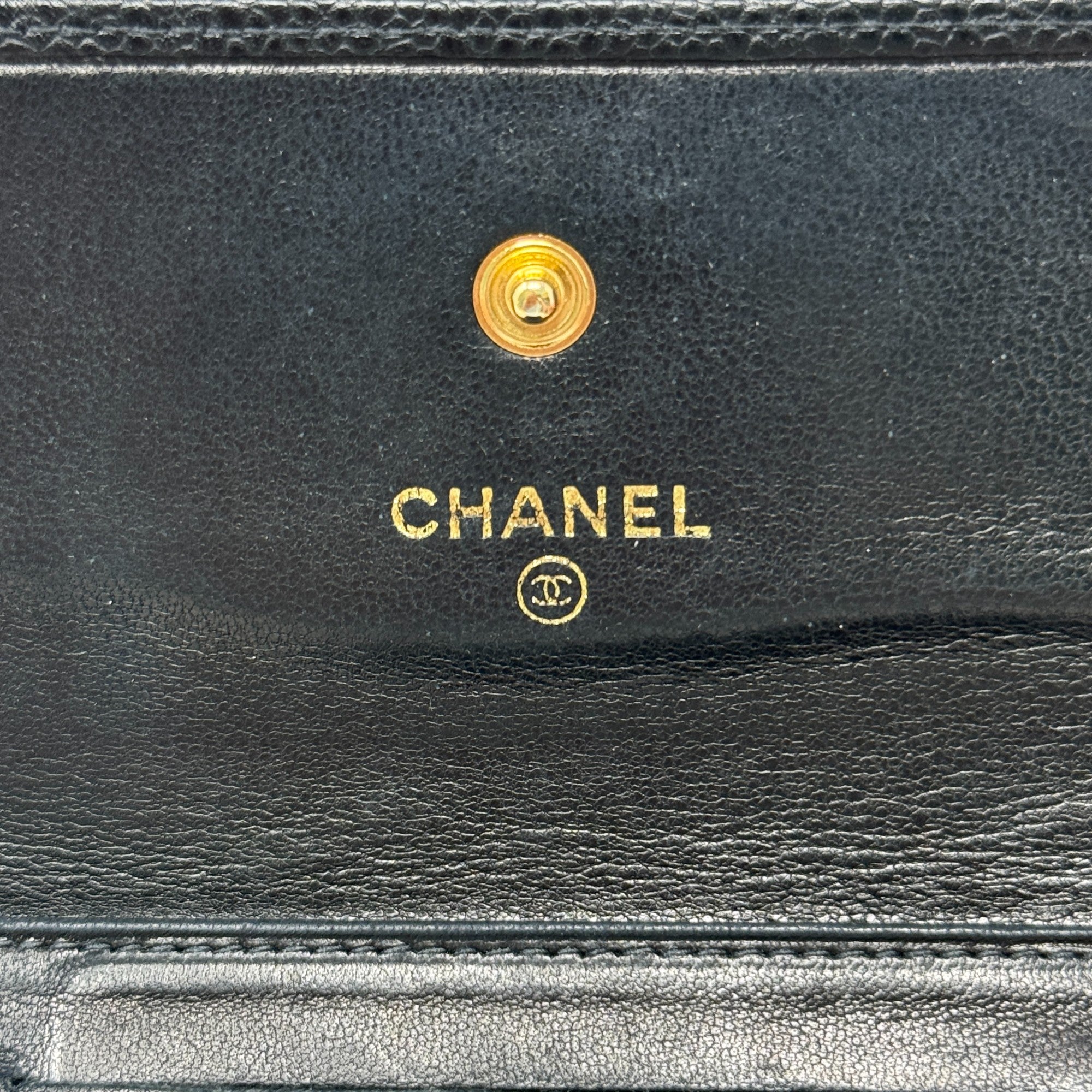 Chanel Black Timeless CC Flap Compact Wallet