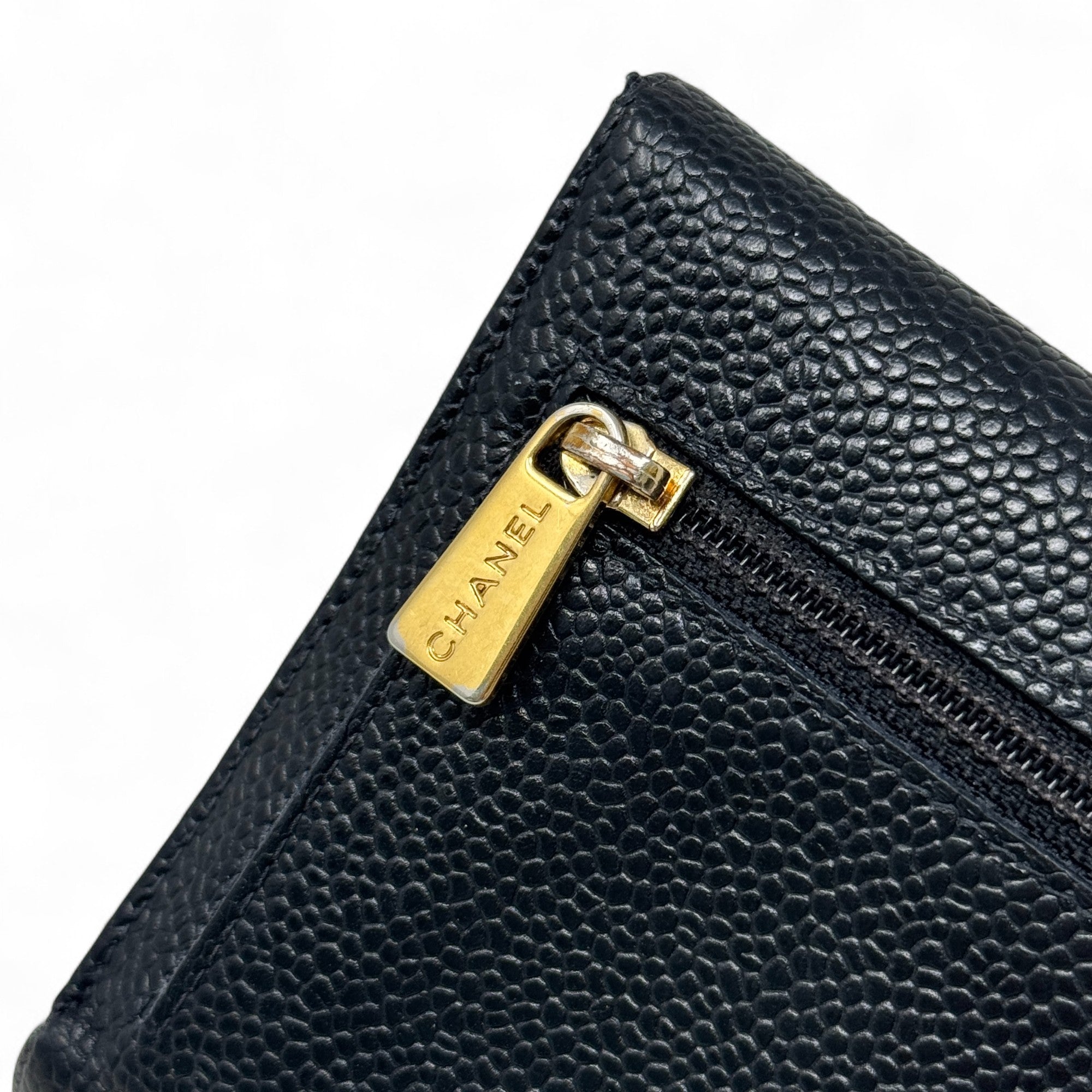 Chanel Black Timeless CC Flap Compact Wallet