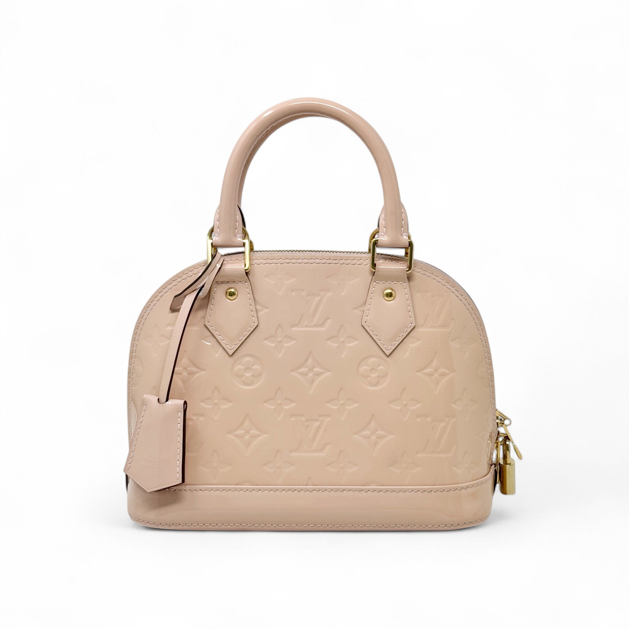 Louis Vuitton Pink Patent Monogram Vernis Alma BB