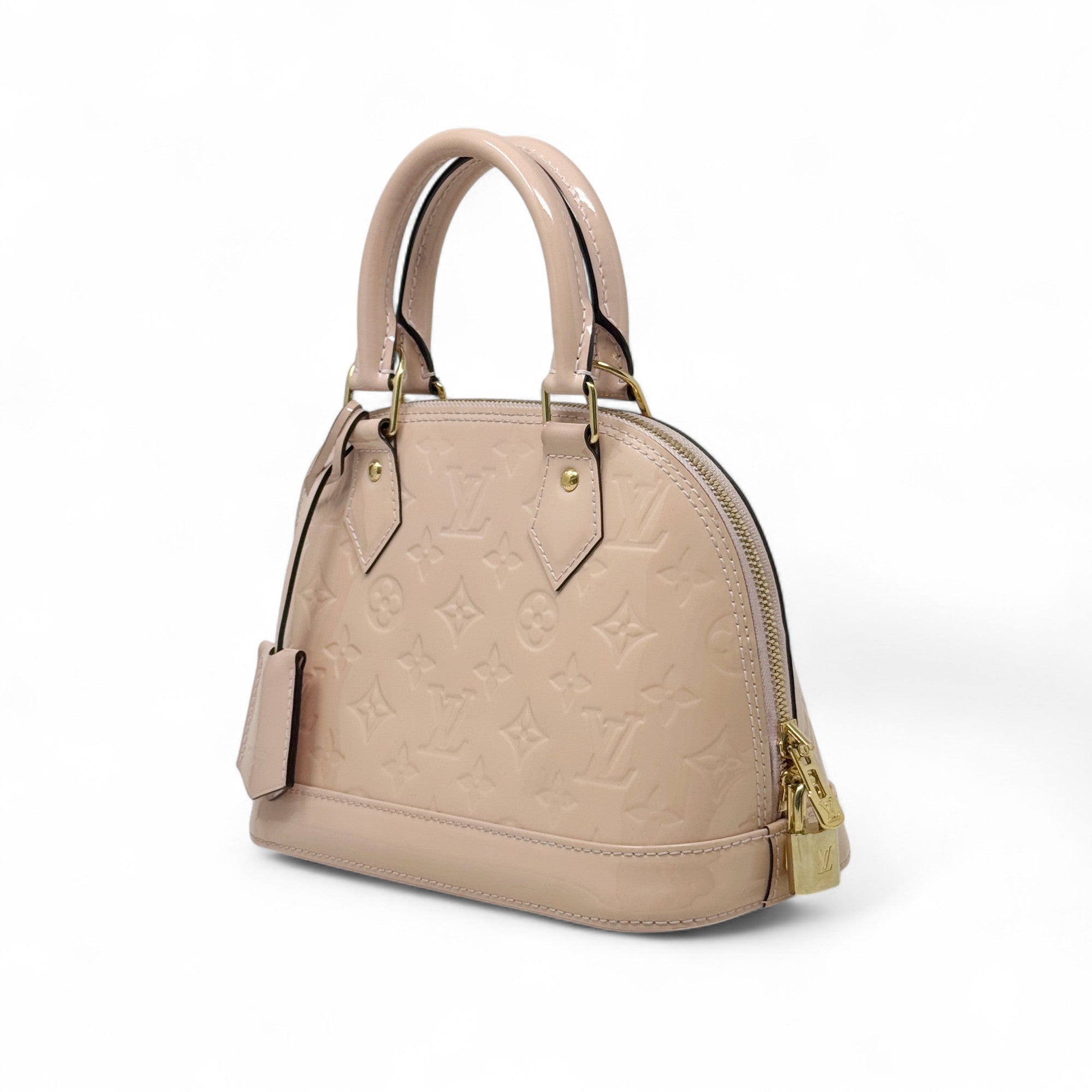 Louis Vuitton Pink Patent Monogram Vernis Alma BB
