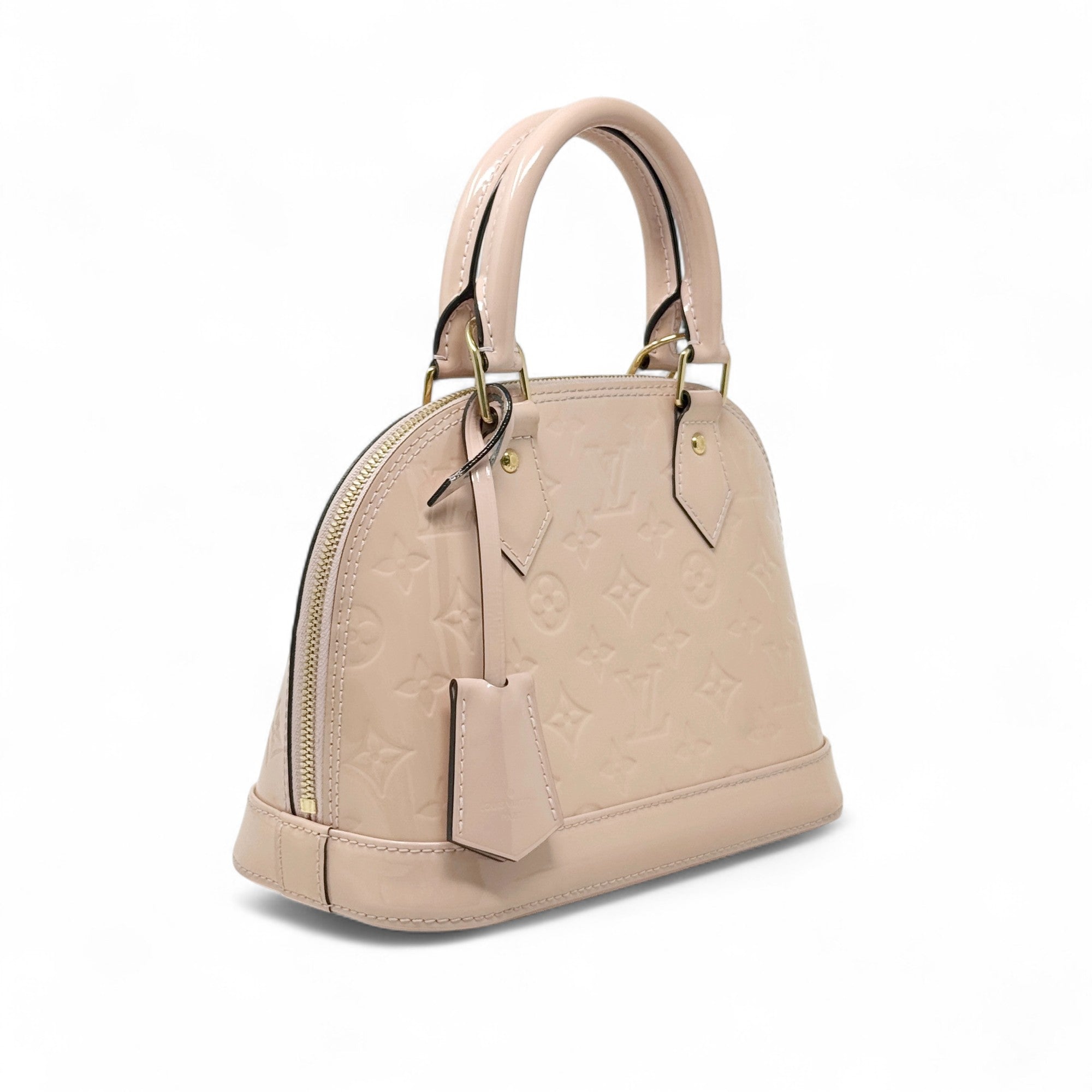 Louis Vuitton Pink Patent Monogram Vernis Alma BB