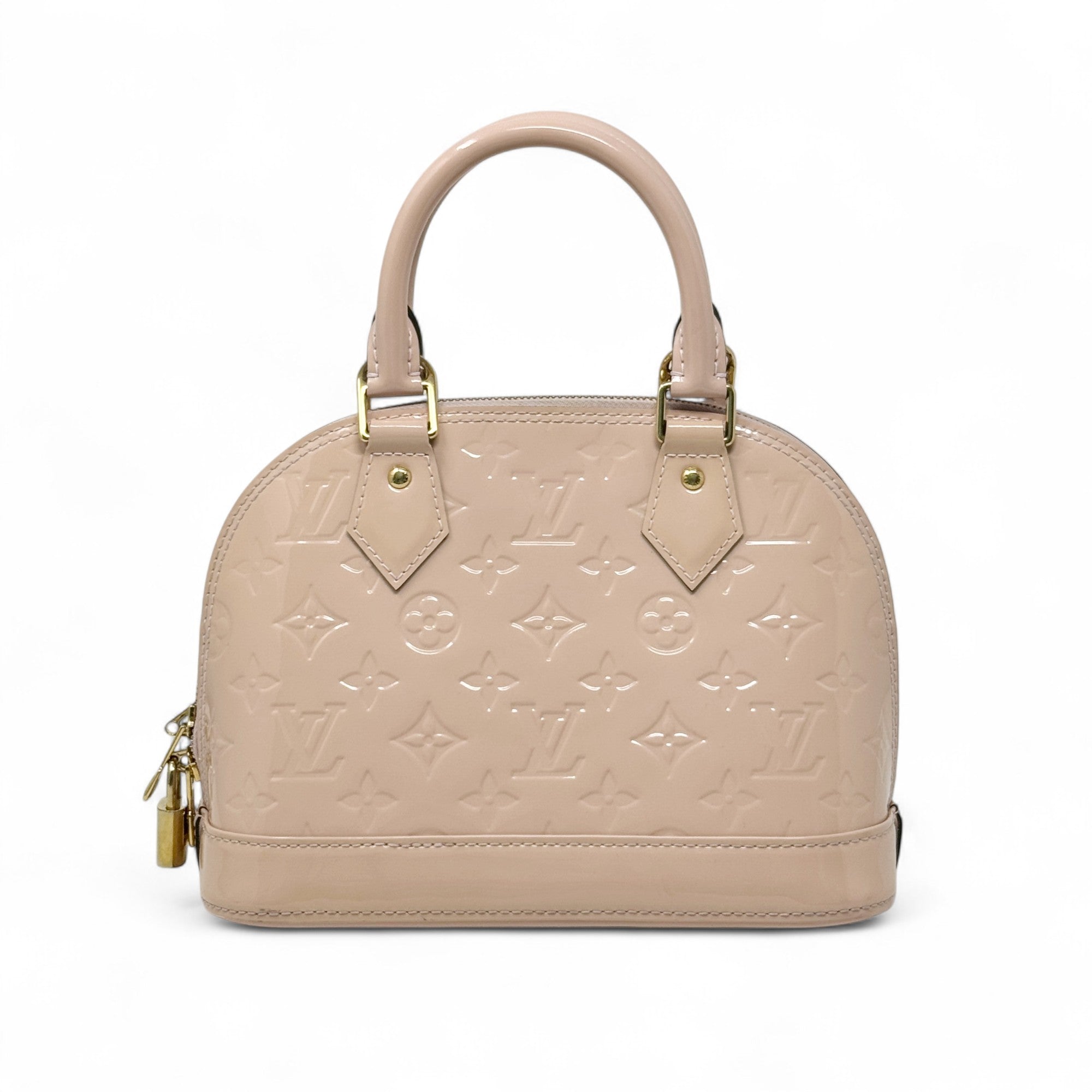 Louis Vuitton Pink Patent Monogram Vernis Alma BB