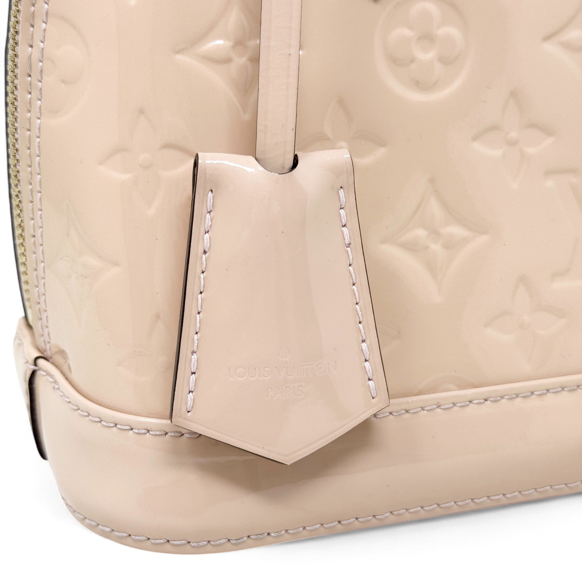 Louis Vuitton Pink Patent Monogram Vernis Alma BB