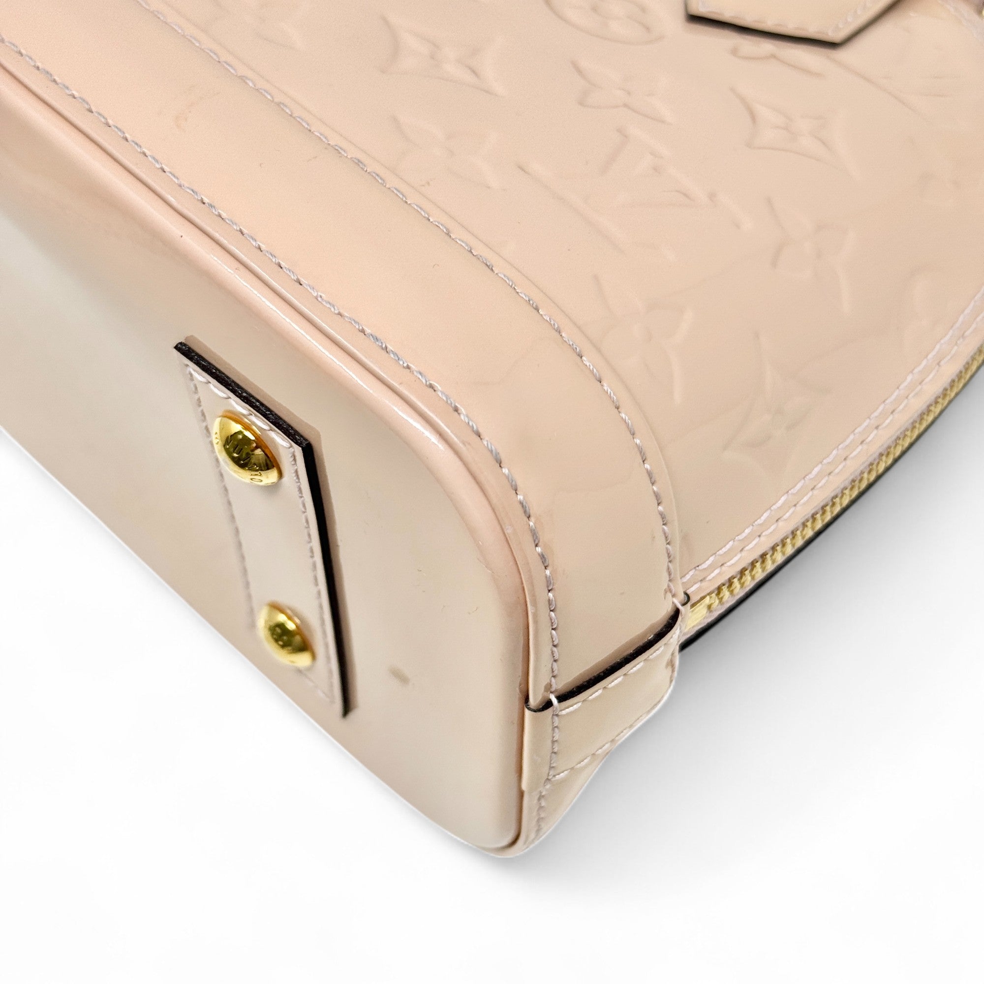 Louis Vuitton Pink Patent Monogram Vernis Alma BB