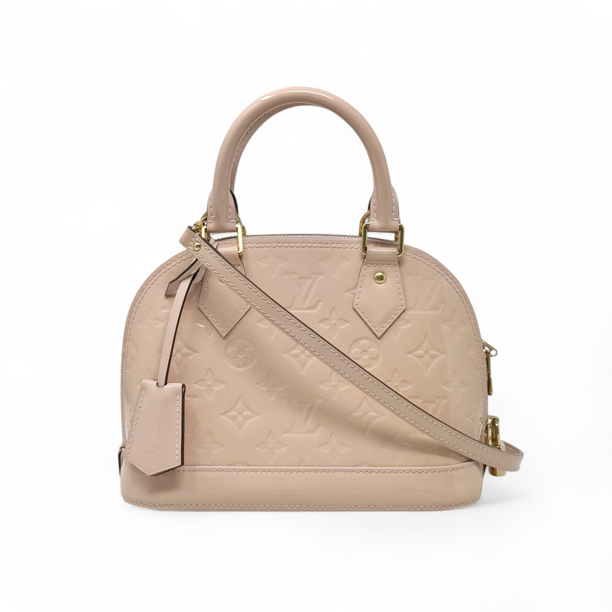 Louis Vuitton Pink Patent Monogram Vernis Alma BB