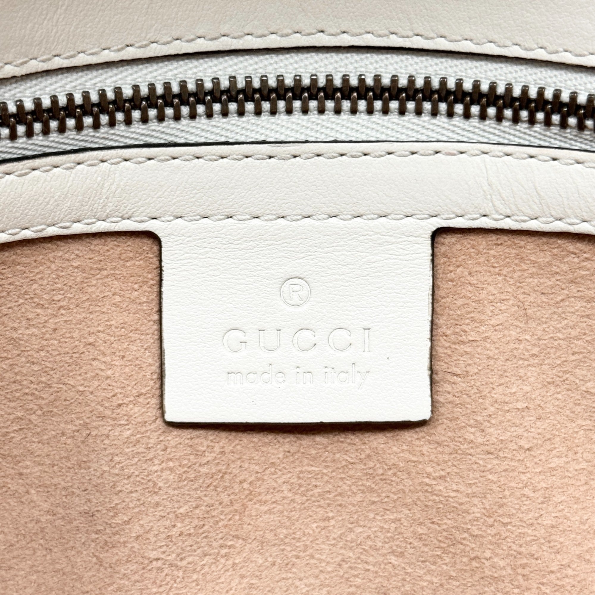 Gucci White Small GG Marmont Shoulder Bag