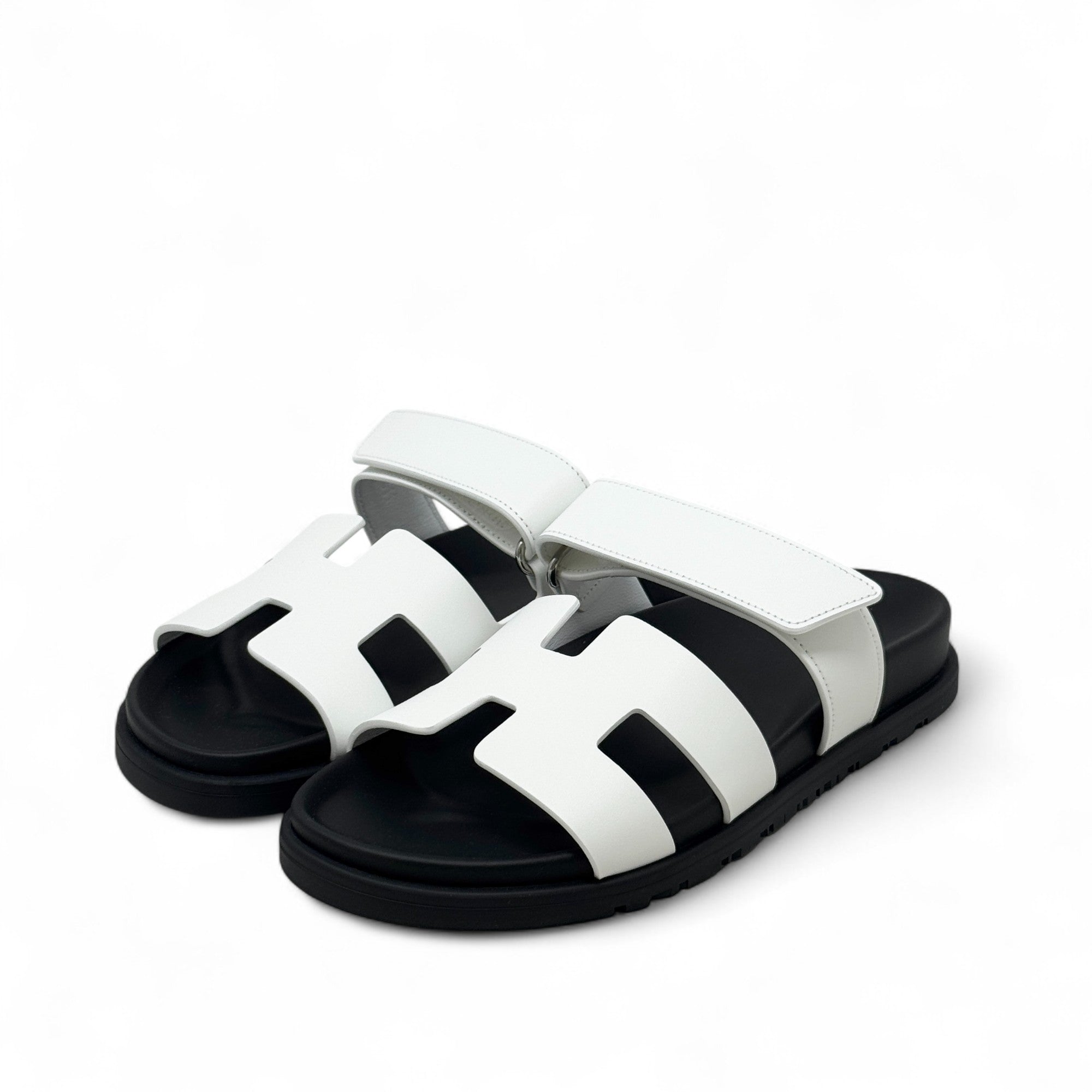 Hermes Blanc Chypre Sandals 37