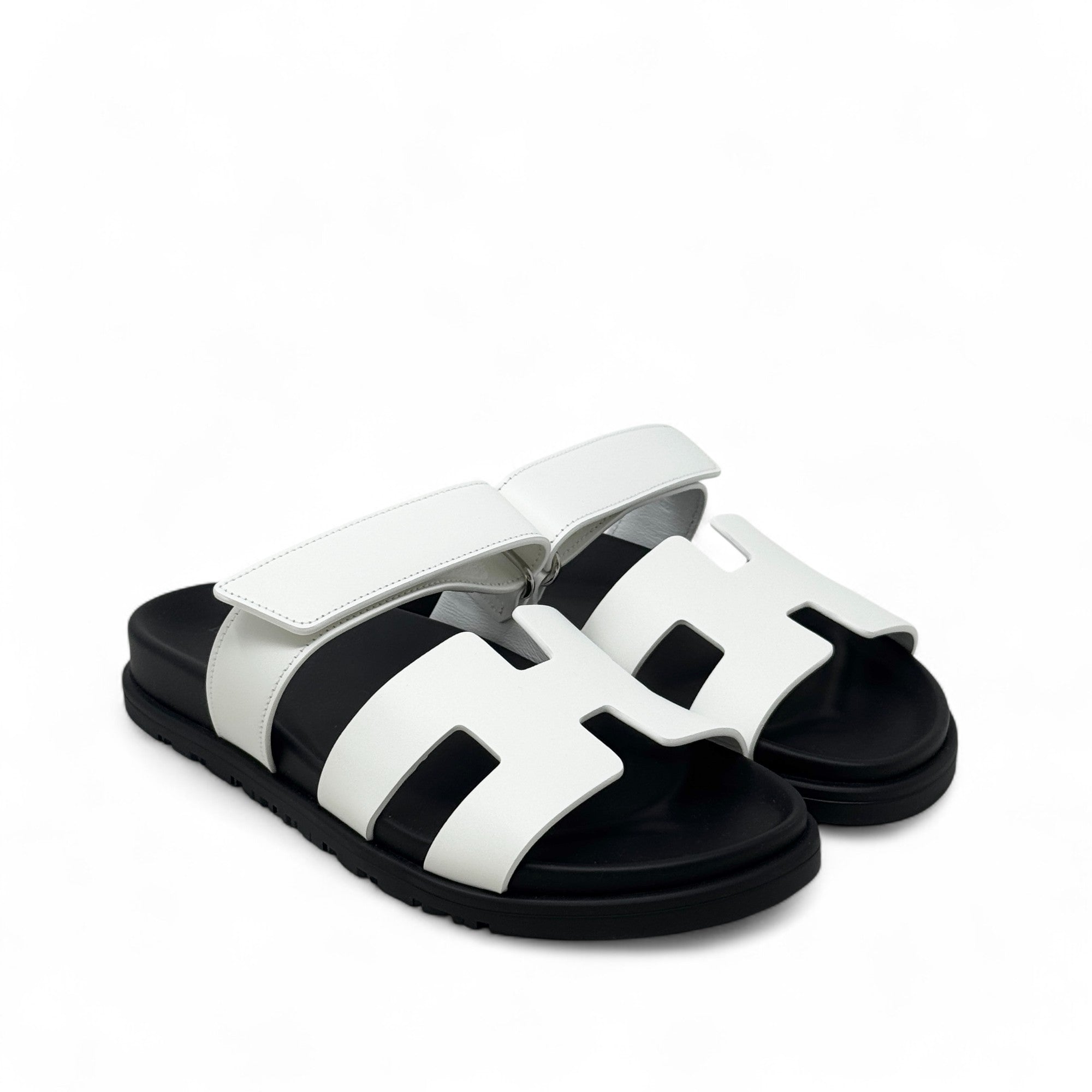 Hermes Blanc Chypre Sandals 37