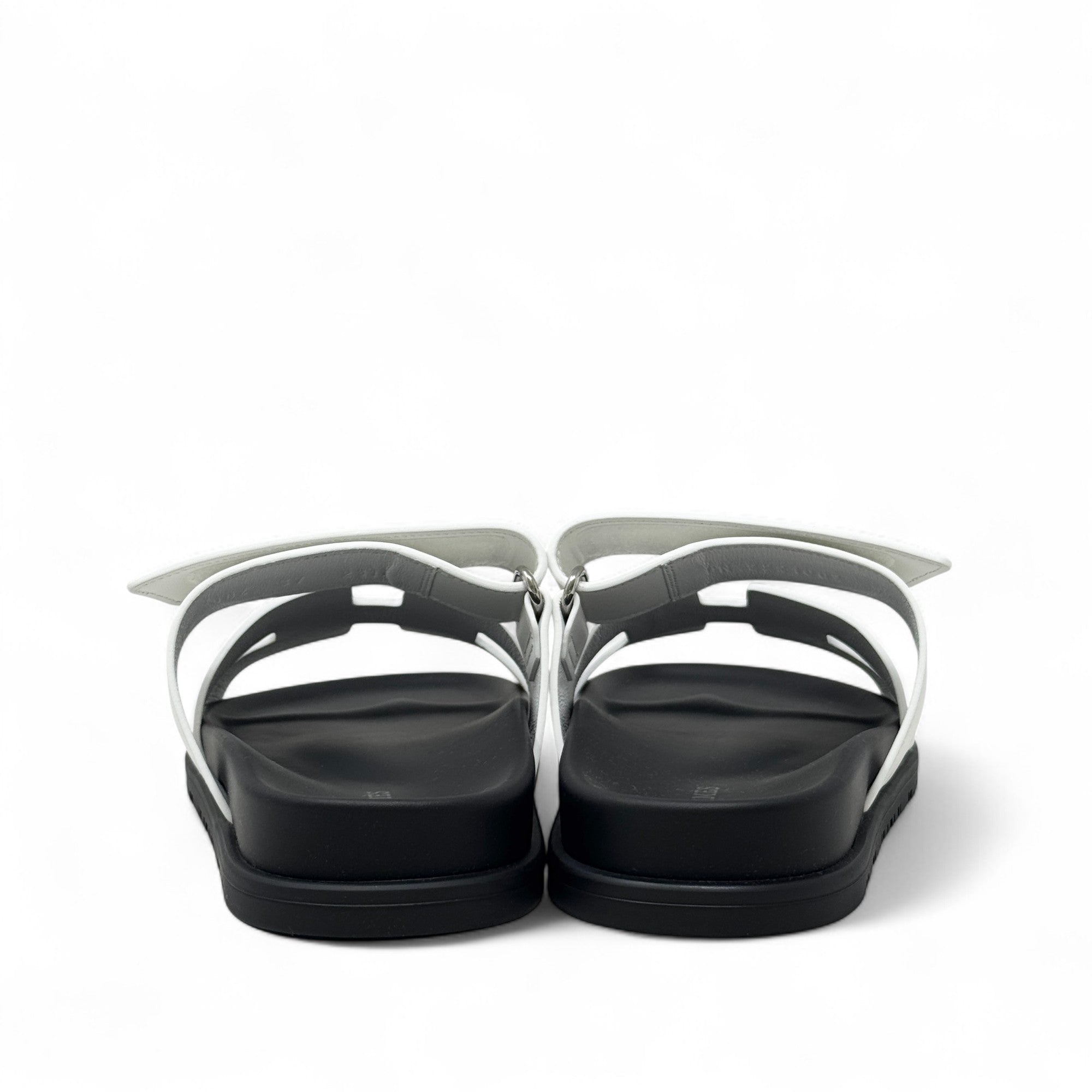Hermes Blanc Chypre Sandals 37