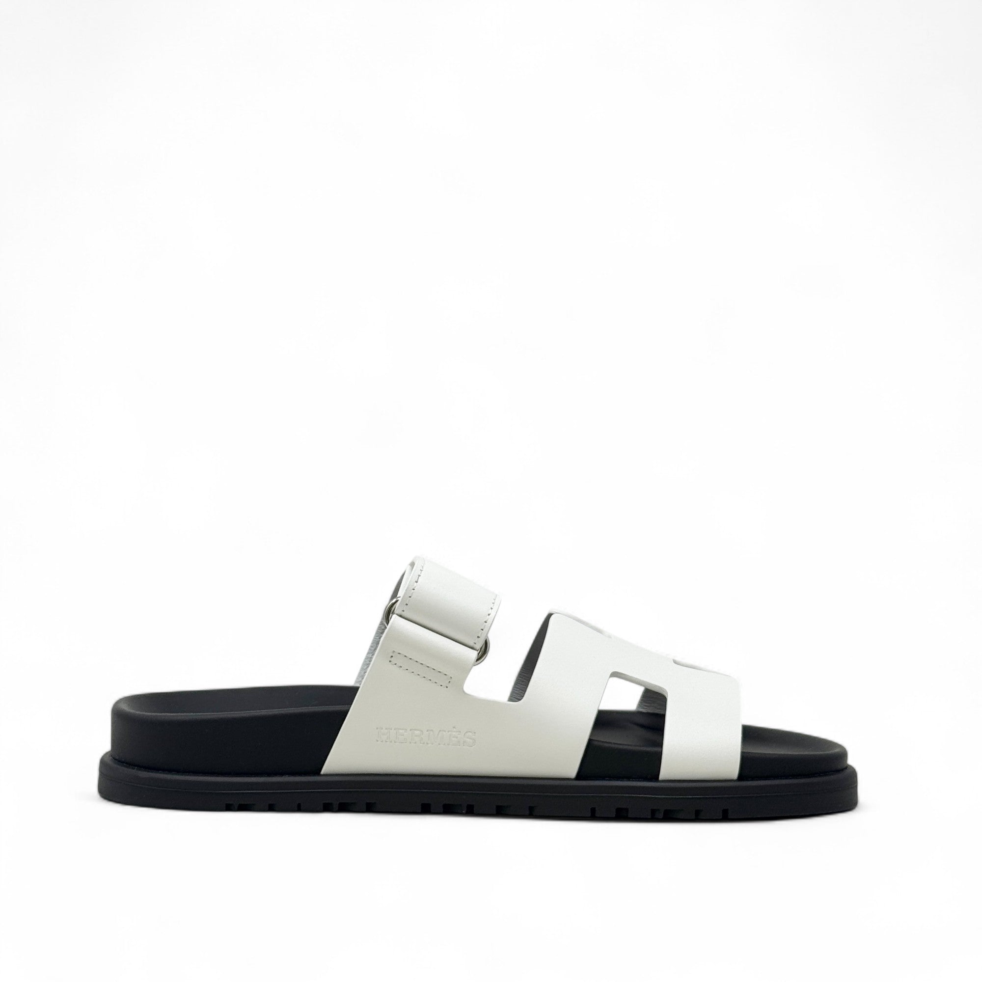 Hermes Blanc Chypre Sandals 37