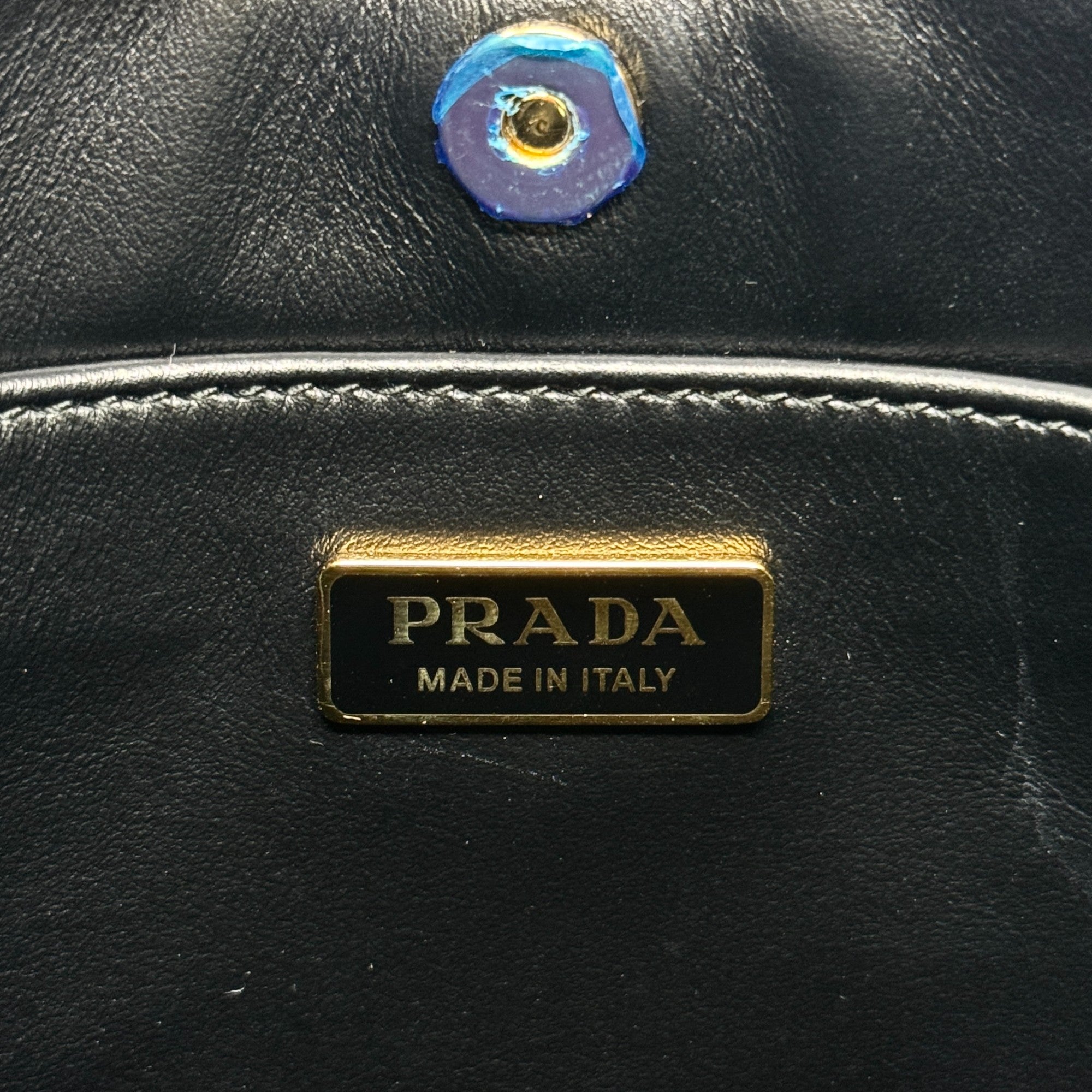 Prada Black Printed Floral Cleo Bag