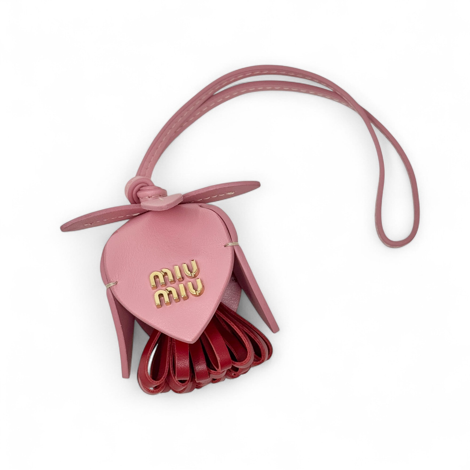 Miu Miu Pink Leather Trick Charm