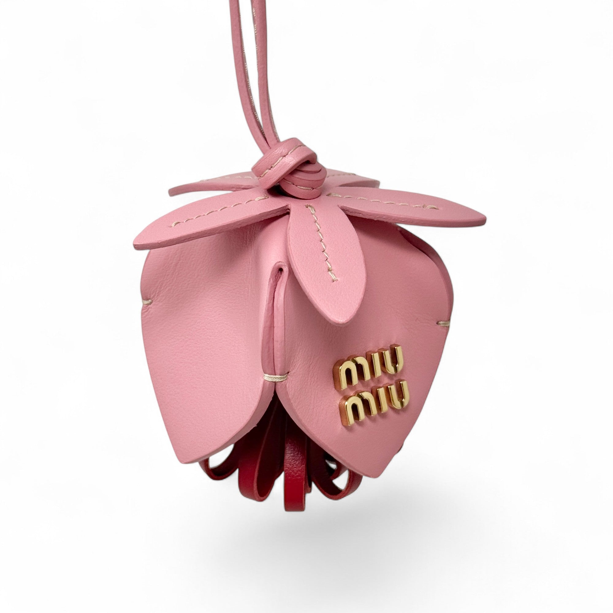 Miu Miu Pink Leather Trick Charm