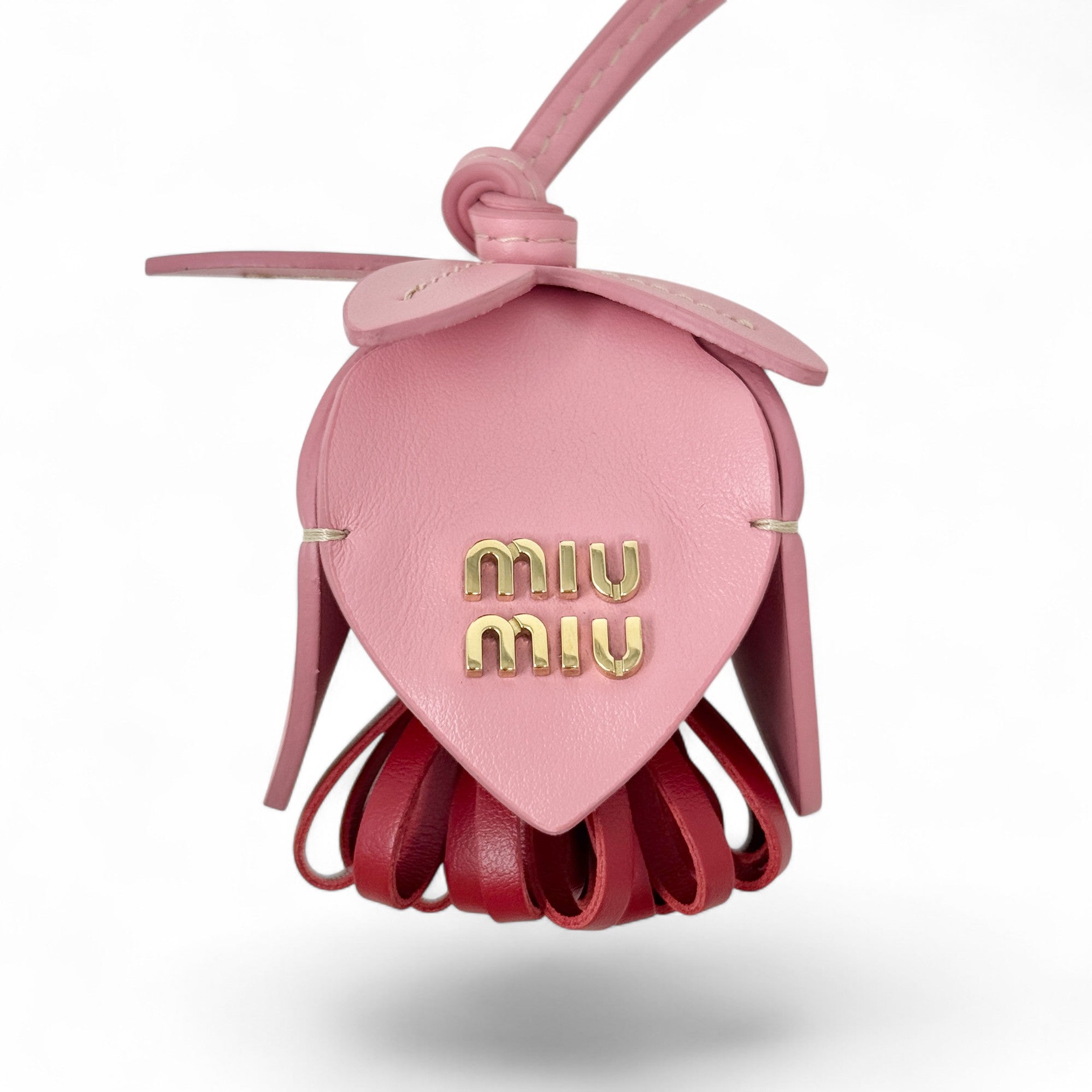 Miu Miu Pink Leather Trick Charm