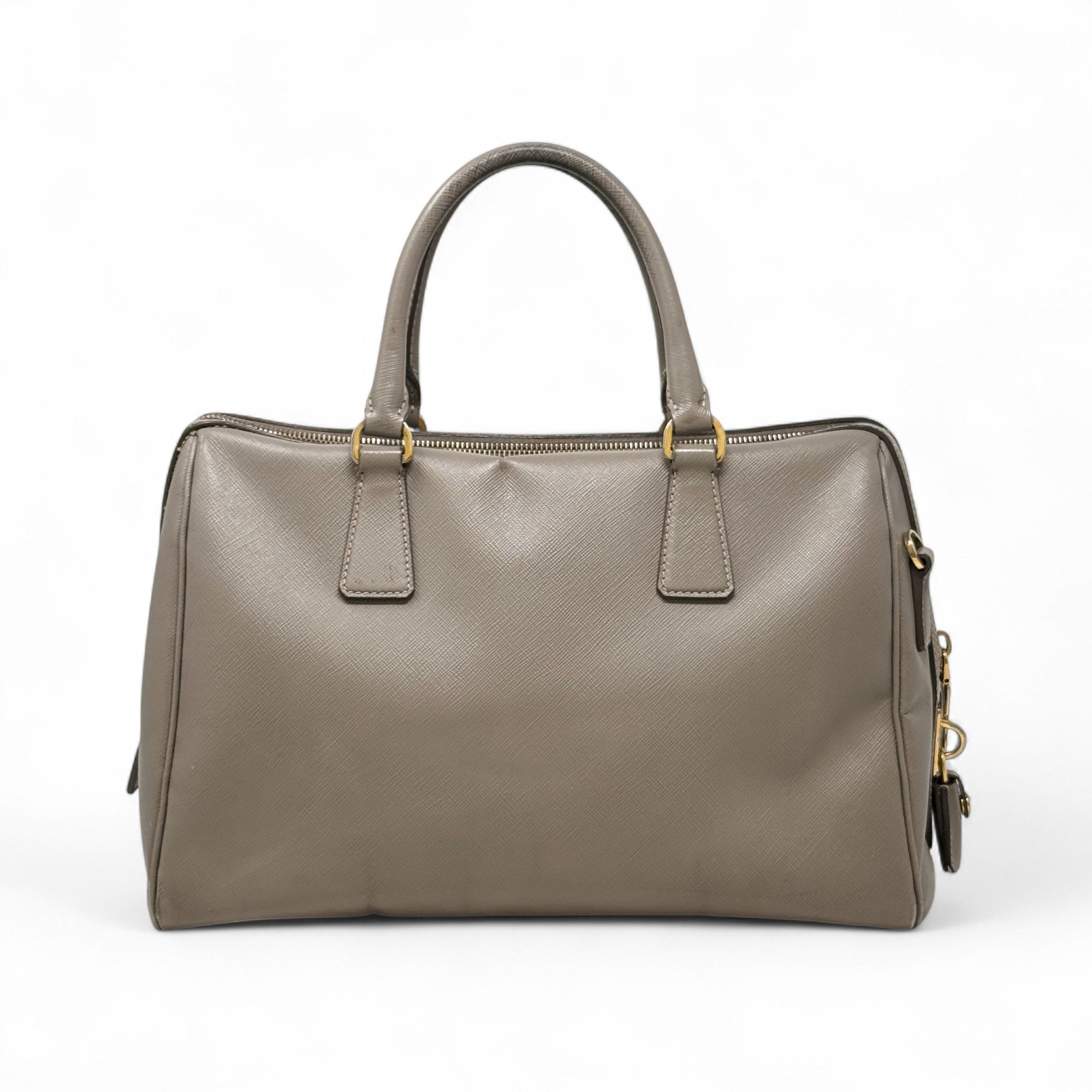 Prada Grey Saffiano Bowler