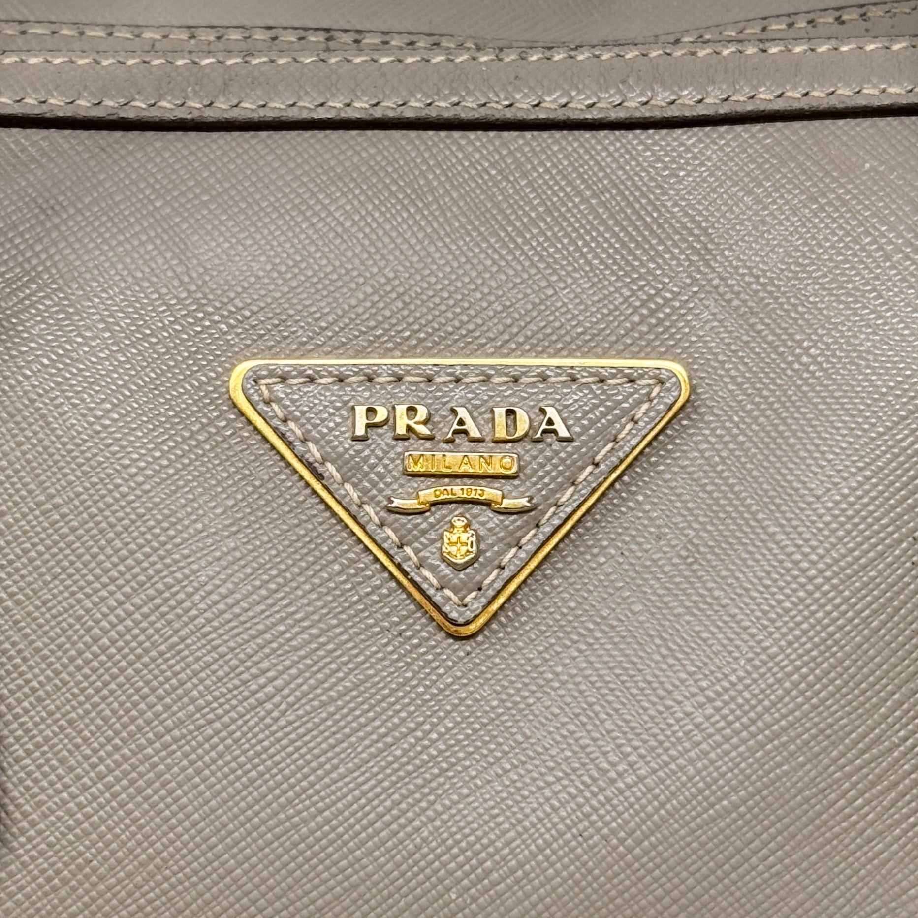 Prada Grey Saffiano Bowler