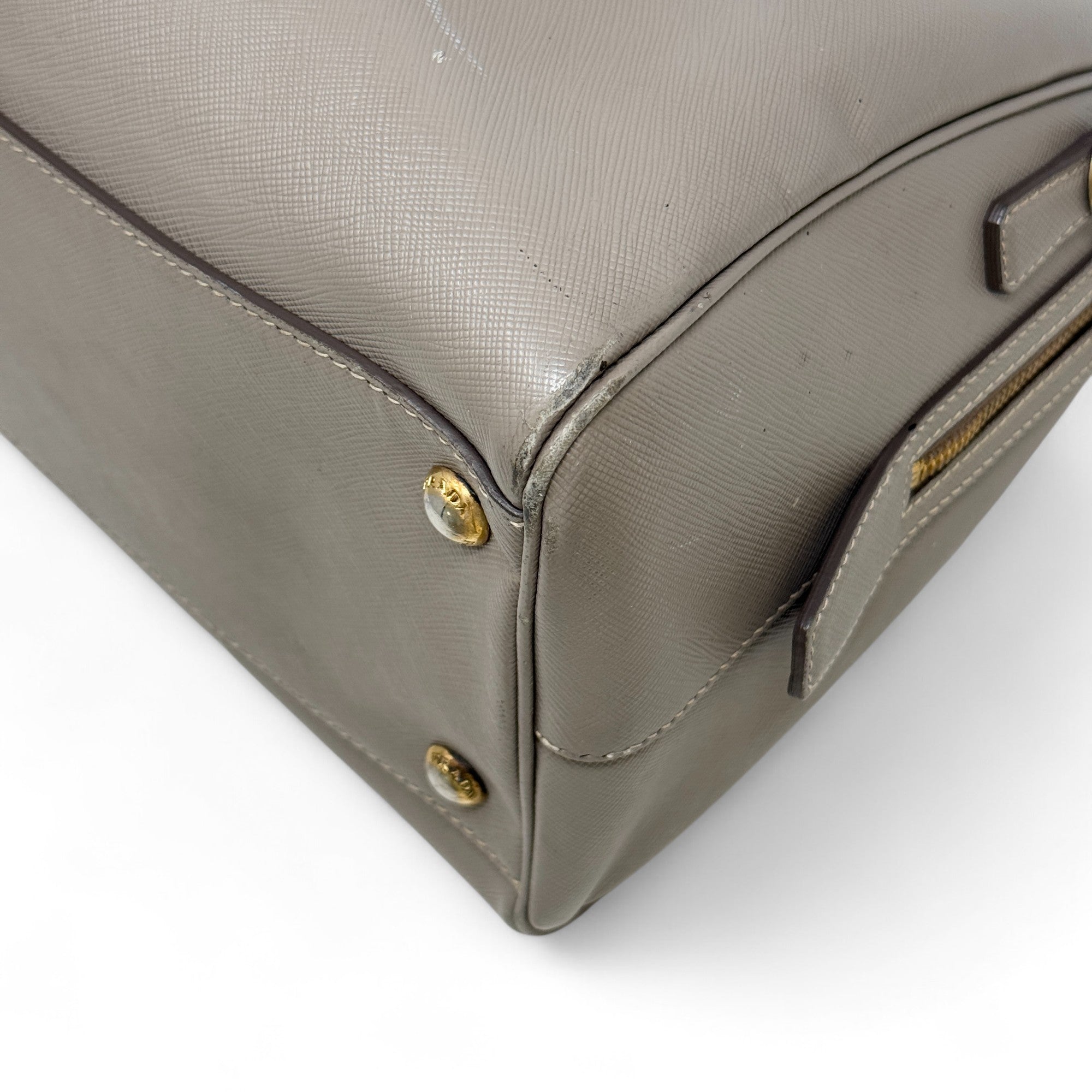 Prada Grey Saffiano Bowler