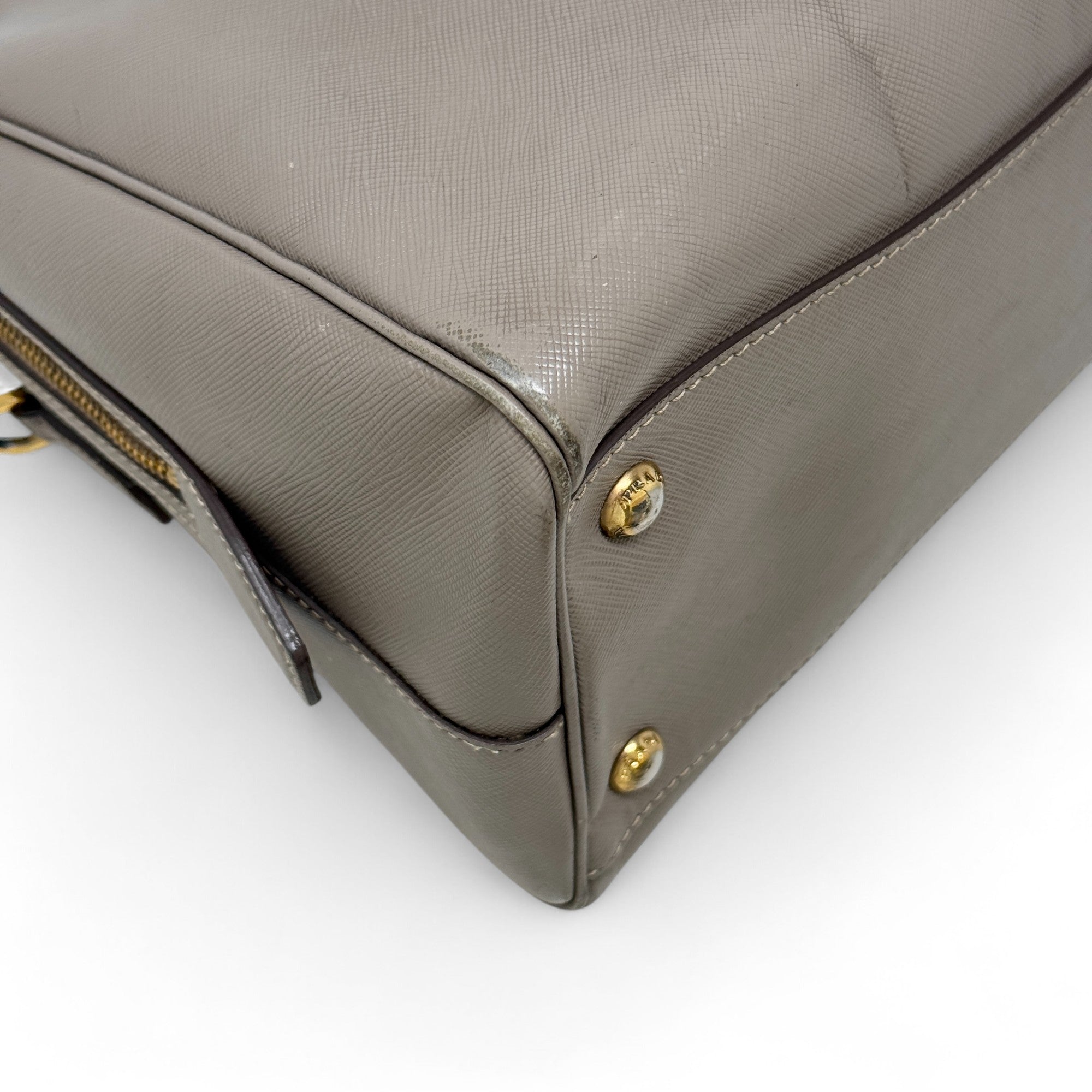 Prada Grey Saffiano Bowler