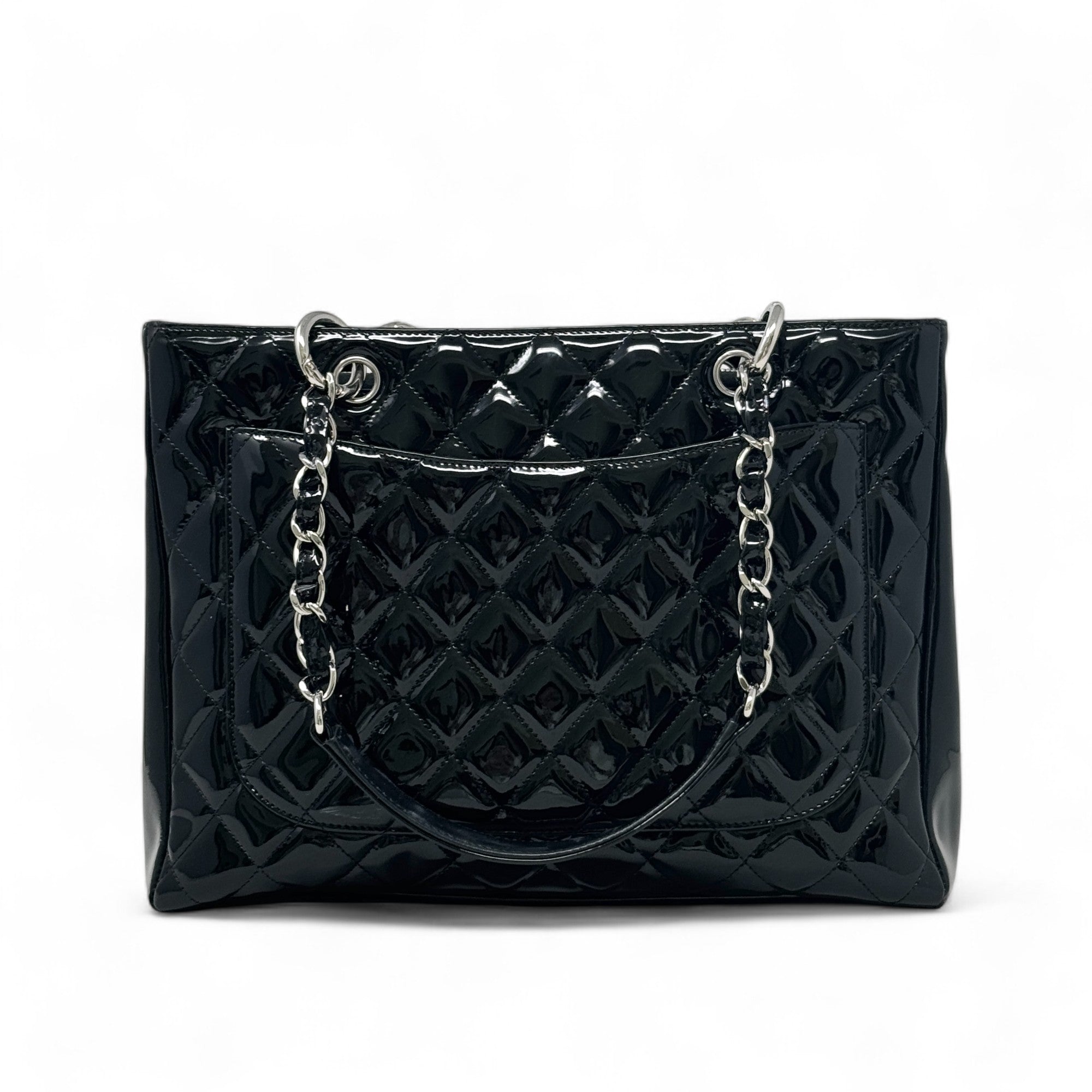 Chanel Black Patent Grand Shopping Tote