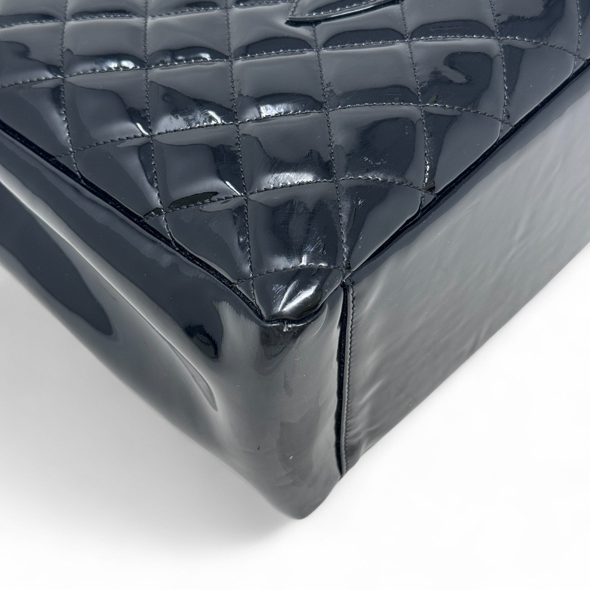 Chanel Black Patent Grand Shopping Tote