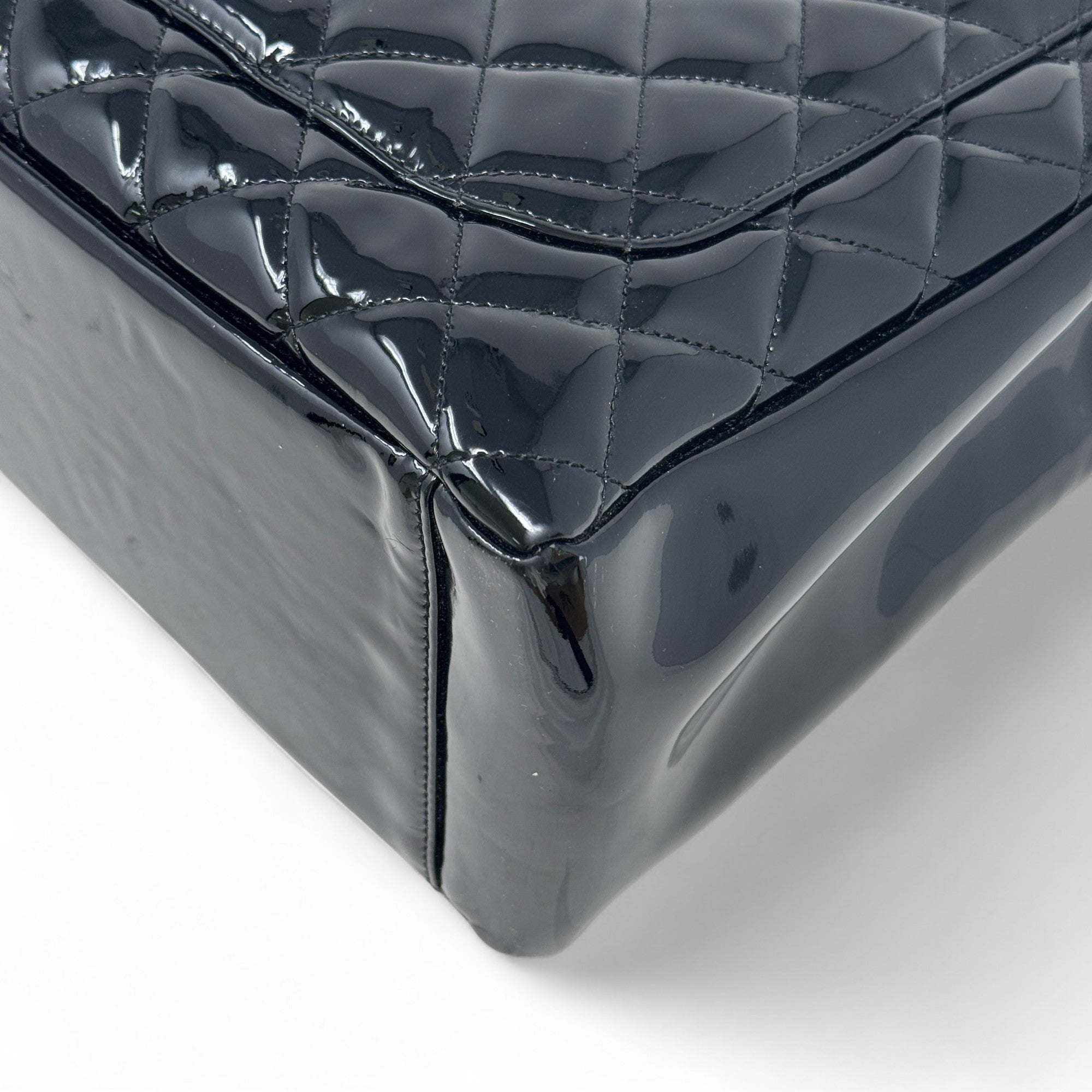 Chanel Black Patent Grand Shopping Tote