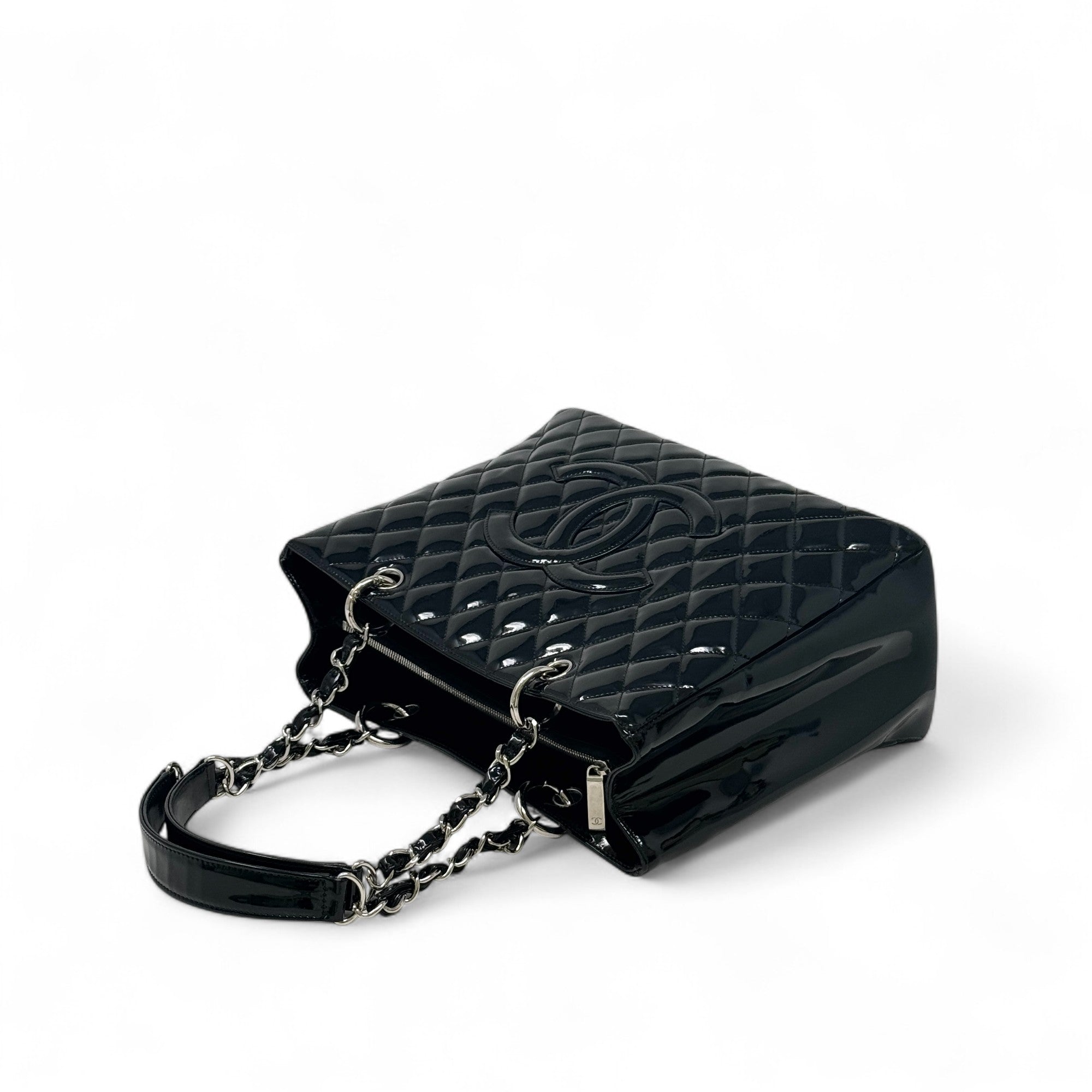Chanel Black Patent Grand Shopping Tote