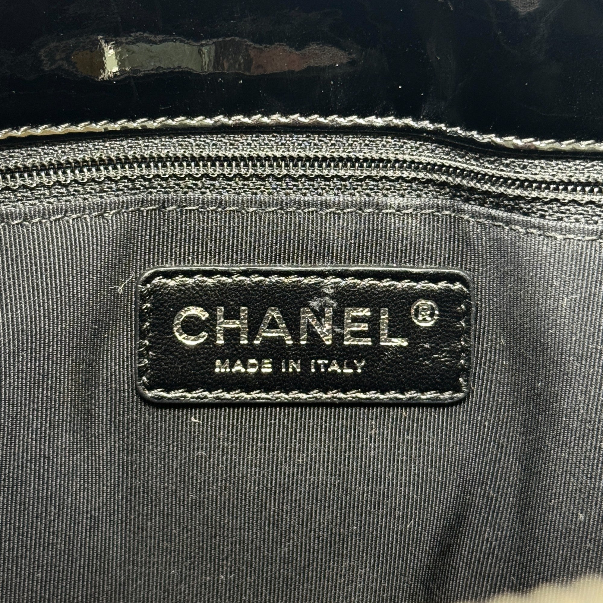 Chanel Black Patent Grand Shopping Tote