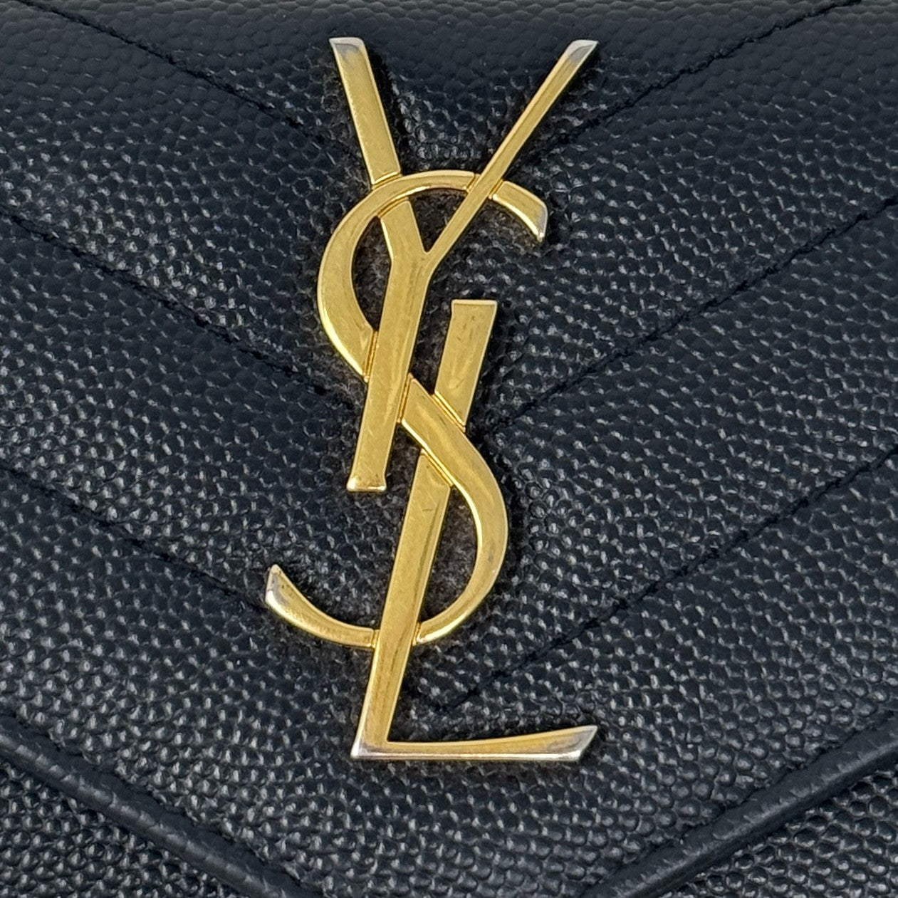 Saint Laurent Black Small Cassandre Envelope Wallet