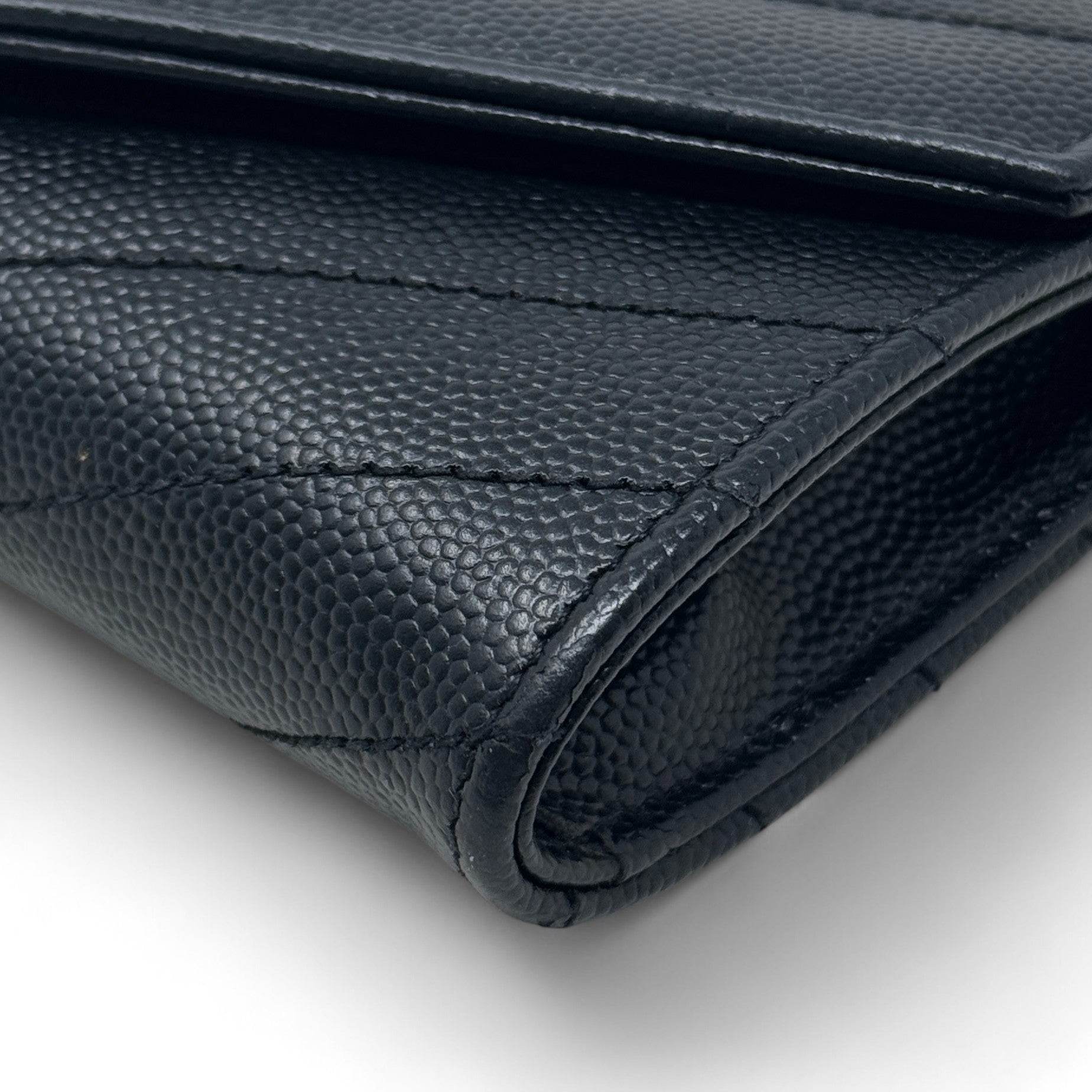 Saint Laurent Black Small Cassandre Envelope Wallet